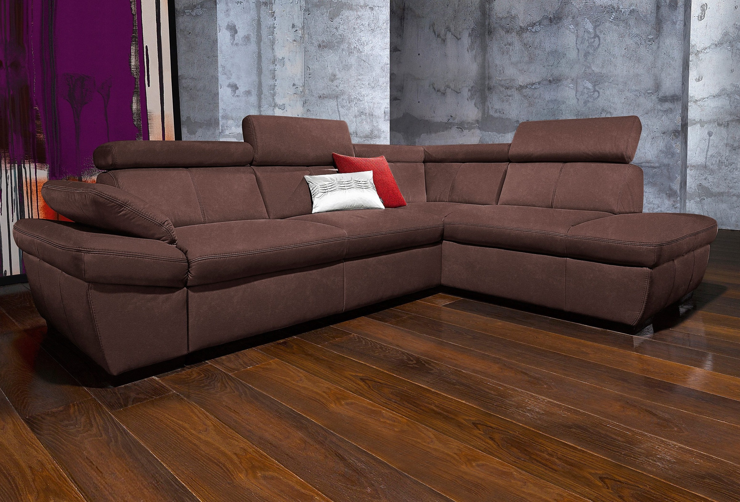 exxpo - sofa fashion Ecksofa »Salerno, Funktionssofa, hoher Sitzkomfort, Br günstig online kaufen