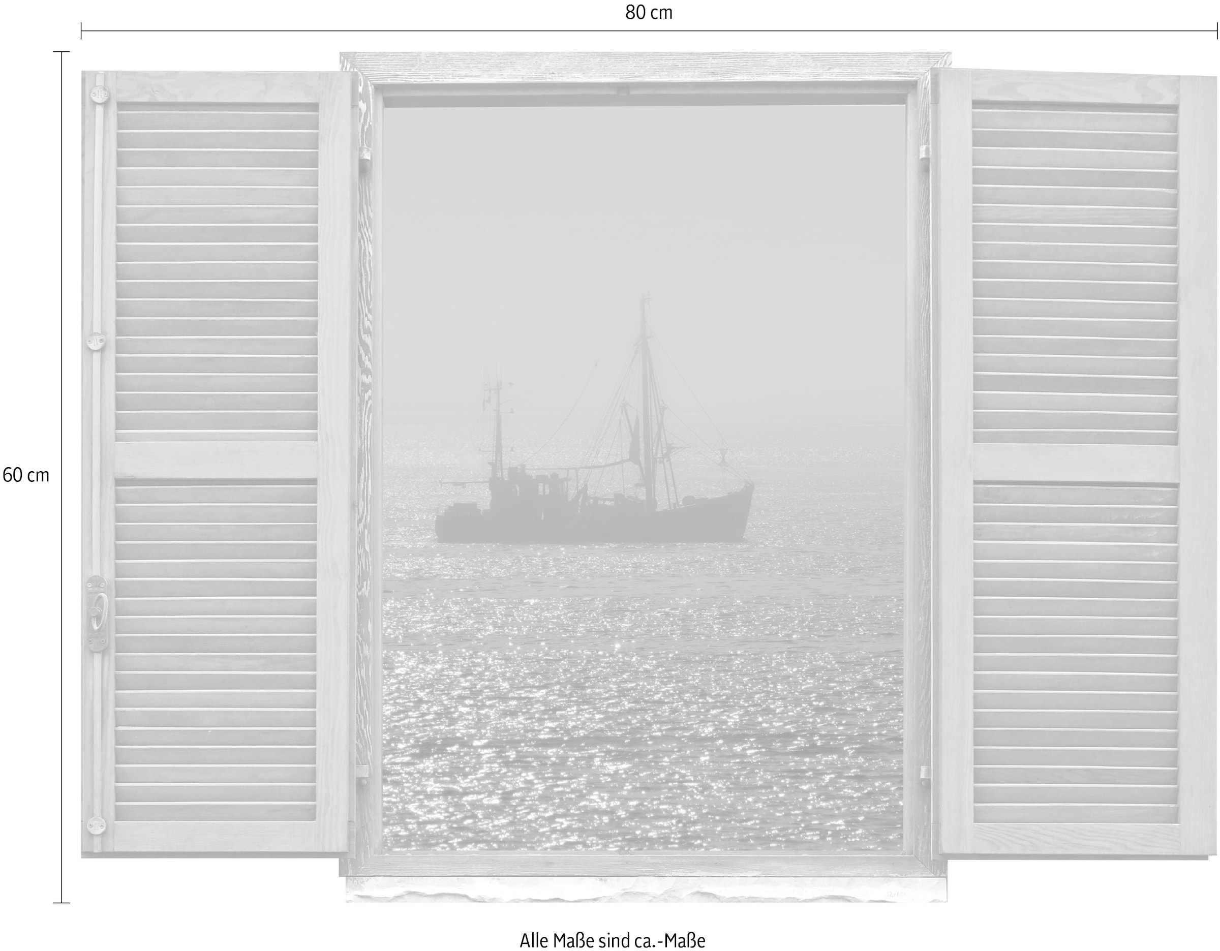 queence Wandtattoo »Schiff im Wasser«, (1 St.), Wandsticker, Wandbild, selbstklebend, 3D, Fenster