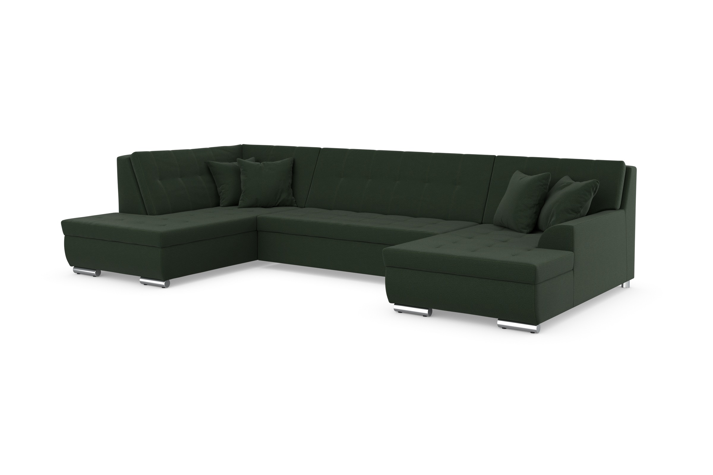 DOMO collection Wohnlandschaft »Treviso incl. Zierkissen, moderne Steppung, XXL: B/T/H: 364/201/83 cm«, wahlweise mit Bettfunktion, in vielen Bezugsarten auch in Cord U-Form