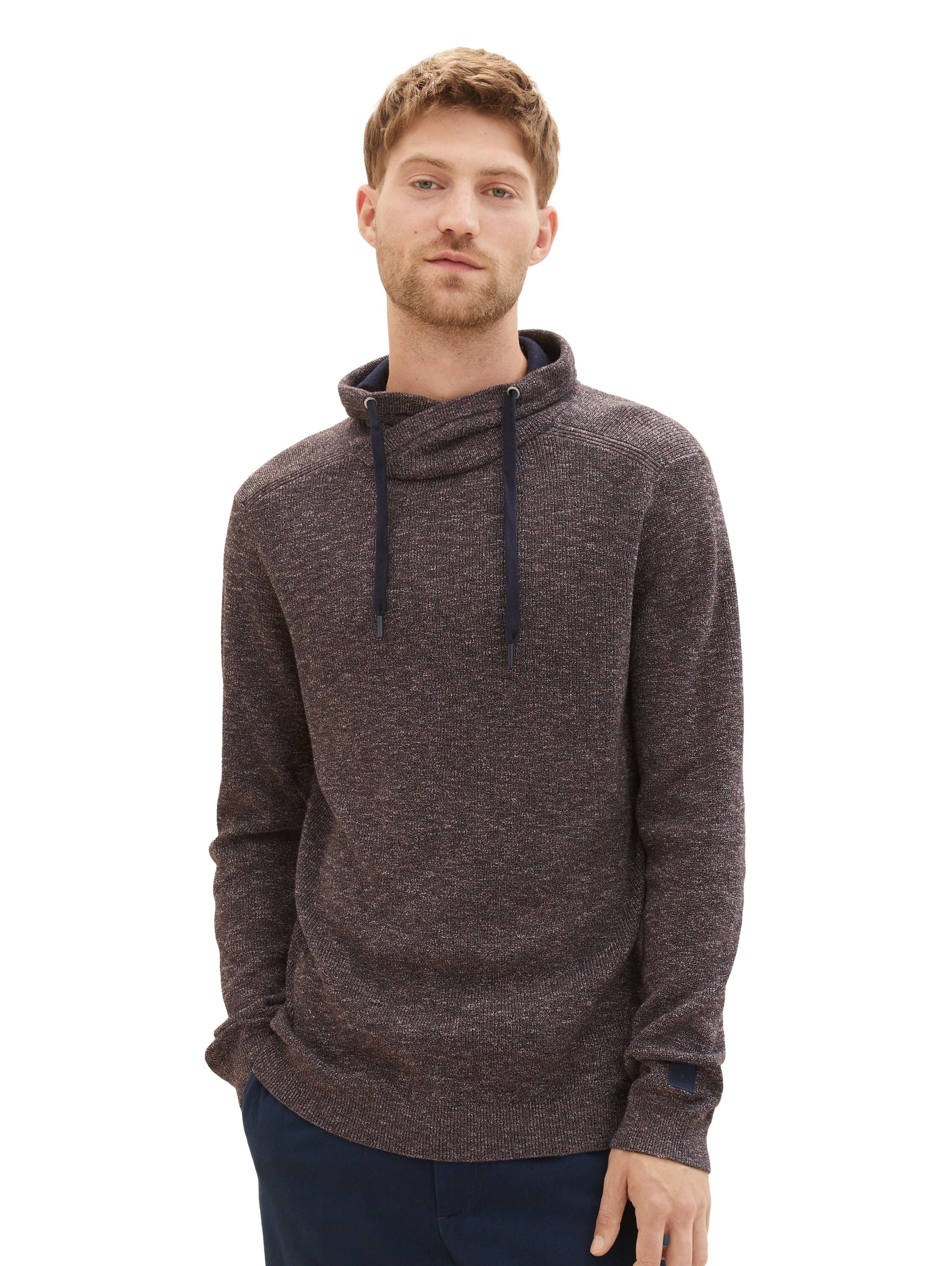 TOM TAILOR Strickpullover, mit Kordelzug am Stehkragen