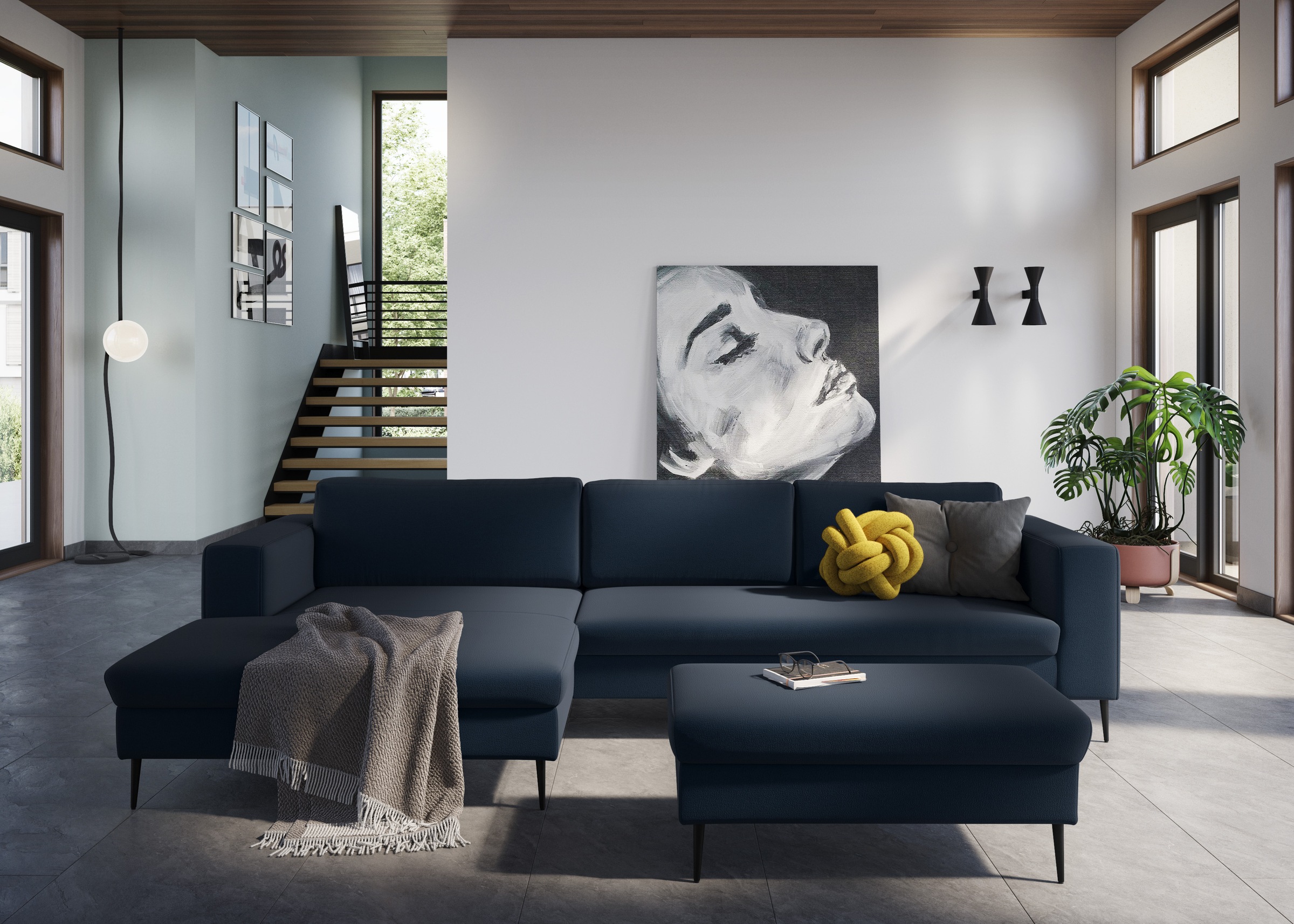 DOMO collection Sitzhocker »Modica«, passend zur Serie, auch in Cord