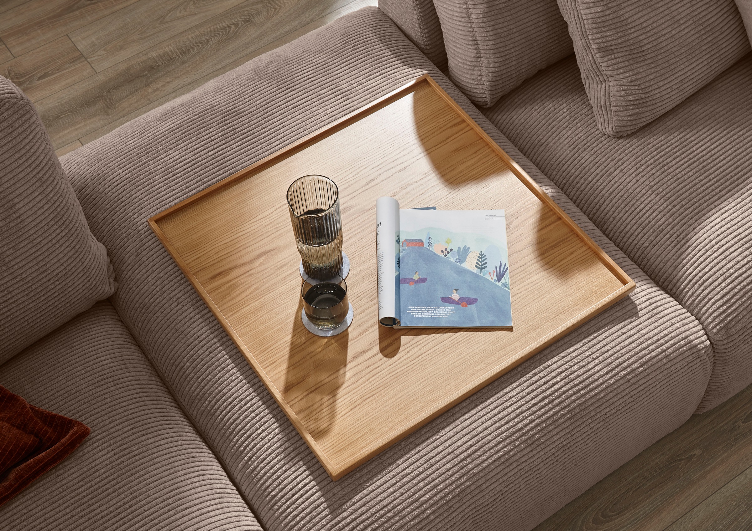 Musterring Wohnlandschaft »Lucia U-Form«, Cord-Bezug, inklusive Kopfstütze, Gesamtbreite 524 cm