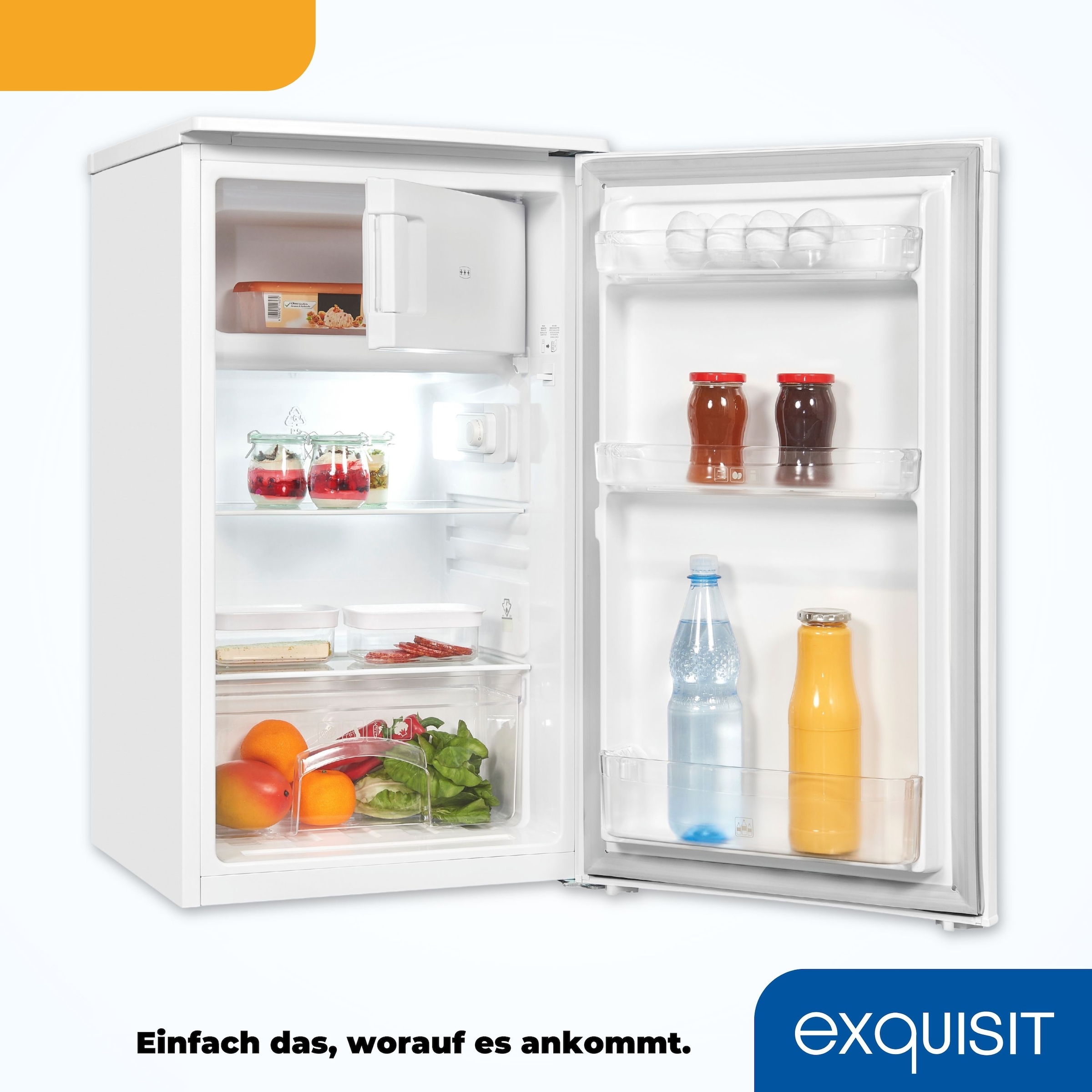 exquisit Kühl-/Gefrierkombination »KS117-3-040D weiss«, Energieeffizienzklasse D, 81 Liter Nutzinhalt