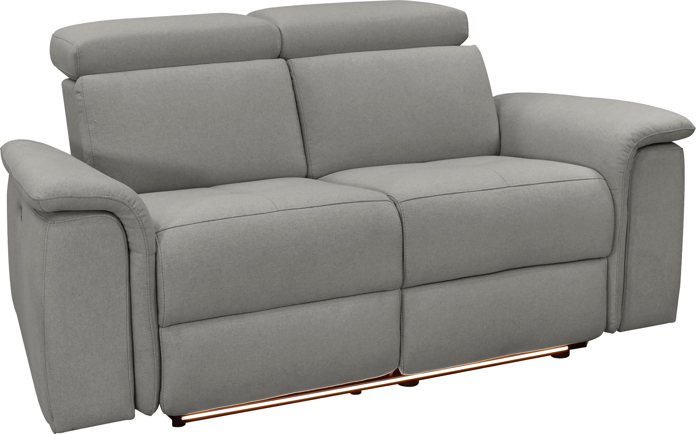 Places of Style 2-Sitzer »Pareli 172cm, manuelle u. elektr. Relaxfunktion«, USB, Kopfteil-Verstellung, LED, in Echtleder, Kunstleder, Web
