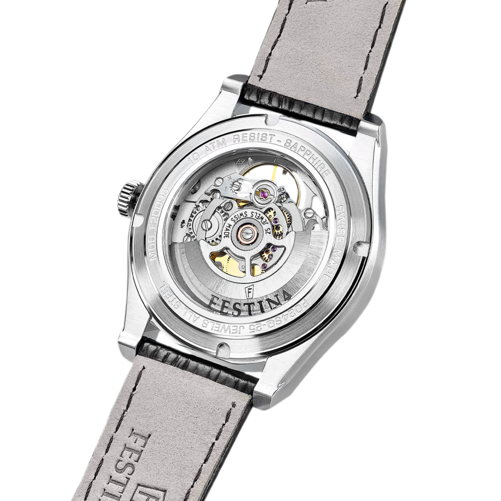 Festina Automatikuhr »Automatic« Armbanduhr, Herrenuhr, Swiss Made, Mechanische Uhr, Lederarmband