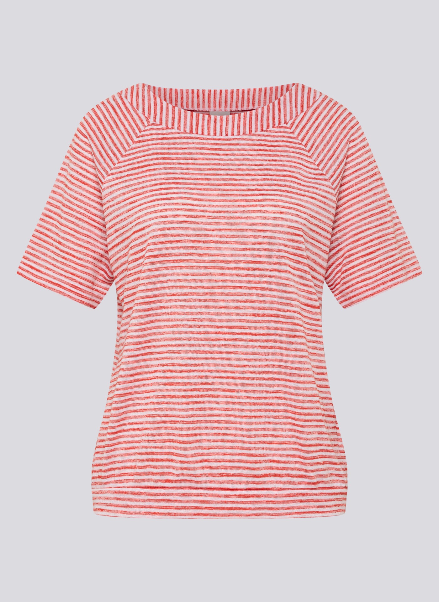 Rabe Kurzarmshirt im Streifen-Look und mit Rundhals