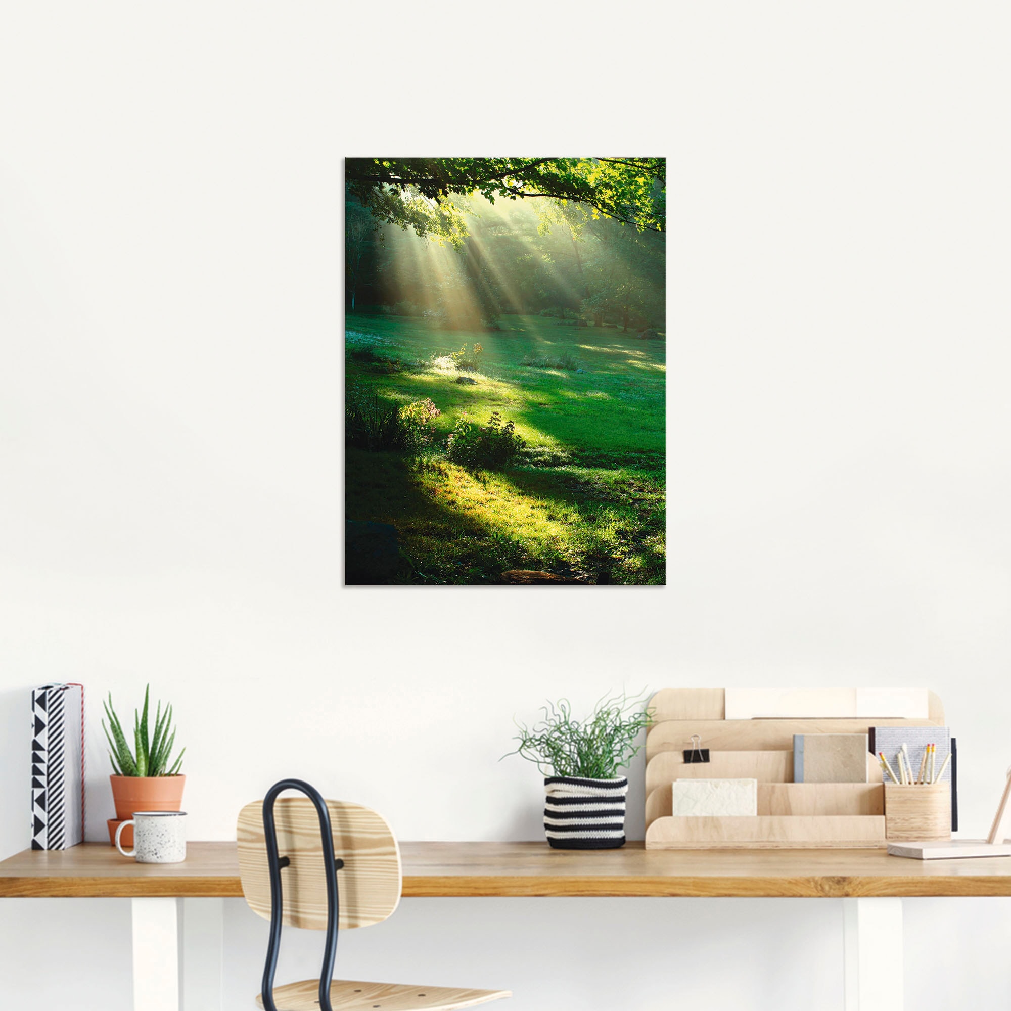 Artland Wandbild "Lichtkegel", Wald, (1 St.), als Alubild, Outdoorbild, Lei günstig online kaufen