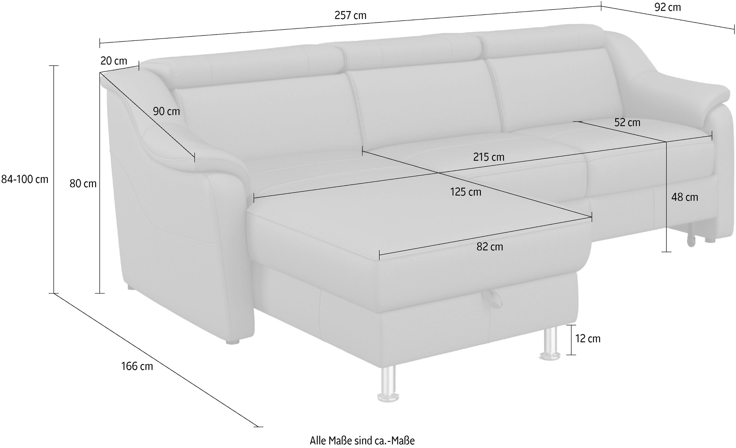 sit&more Ecksofa »Freetown L-Form«, inklusive Kopfteilverstellung und komfortablem Federkern