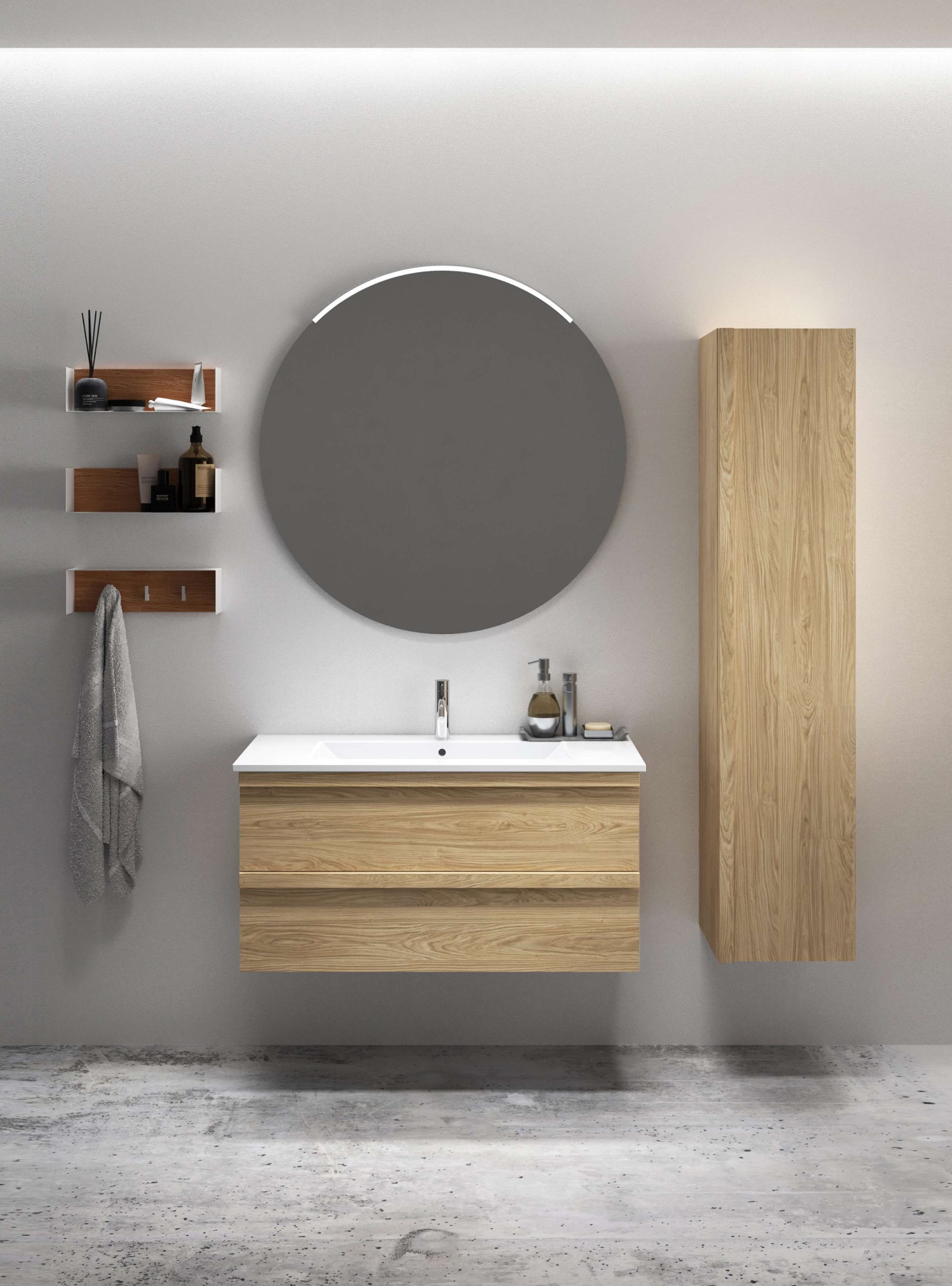welltime Waschtisch »Pure Badmöbel Set Waschbecken mit Unterschrank«, in ve günstig online kaufen