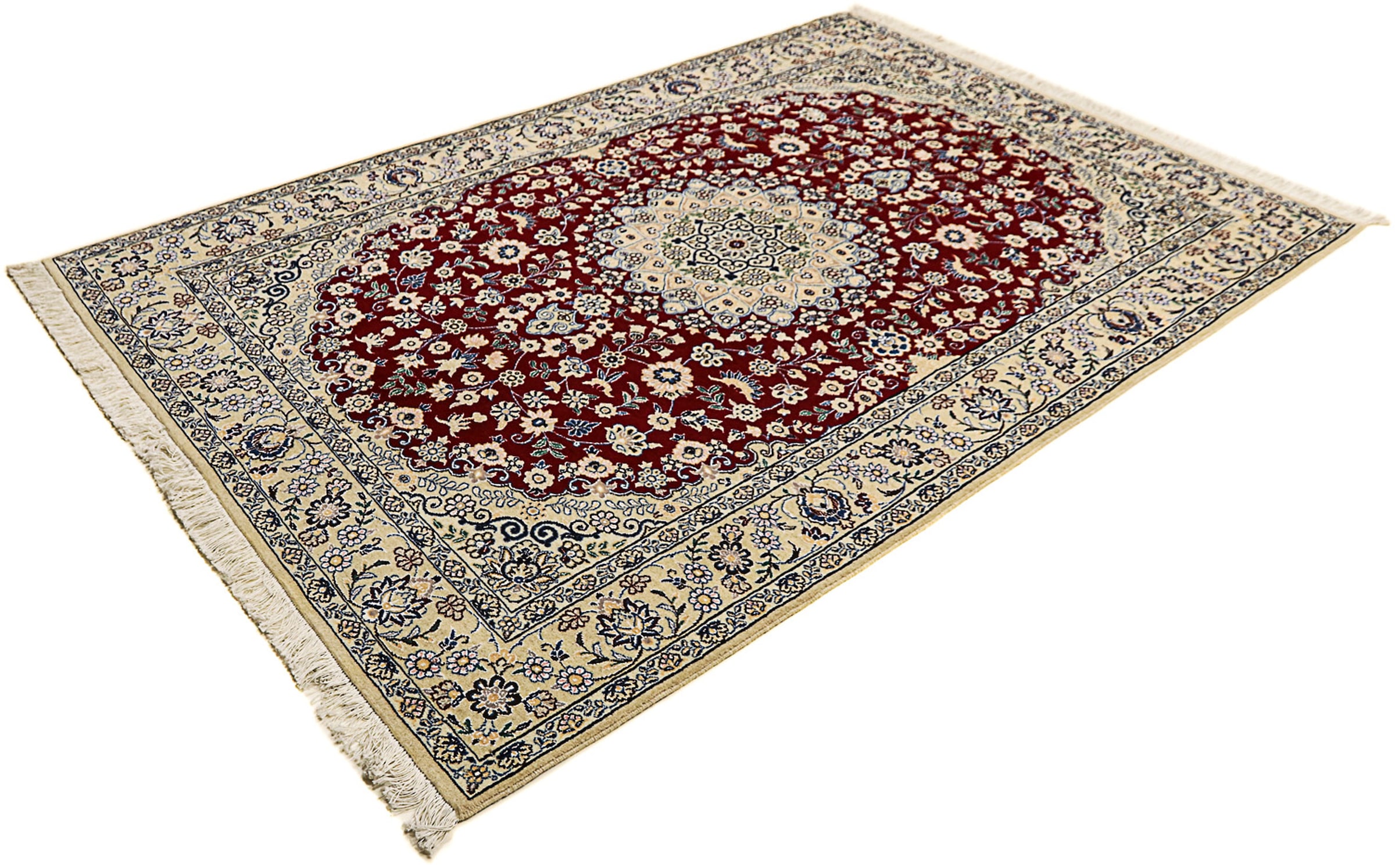 morgenland Orientteppich »Perser - Nain - Royal - 218 x 156 cm - dunkelrot« günstig online kaufen