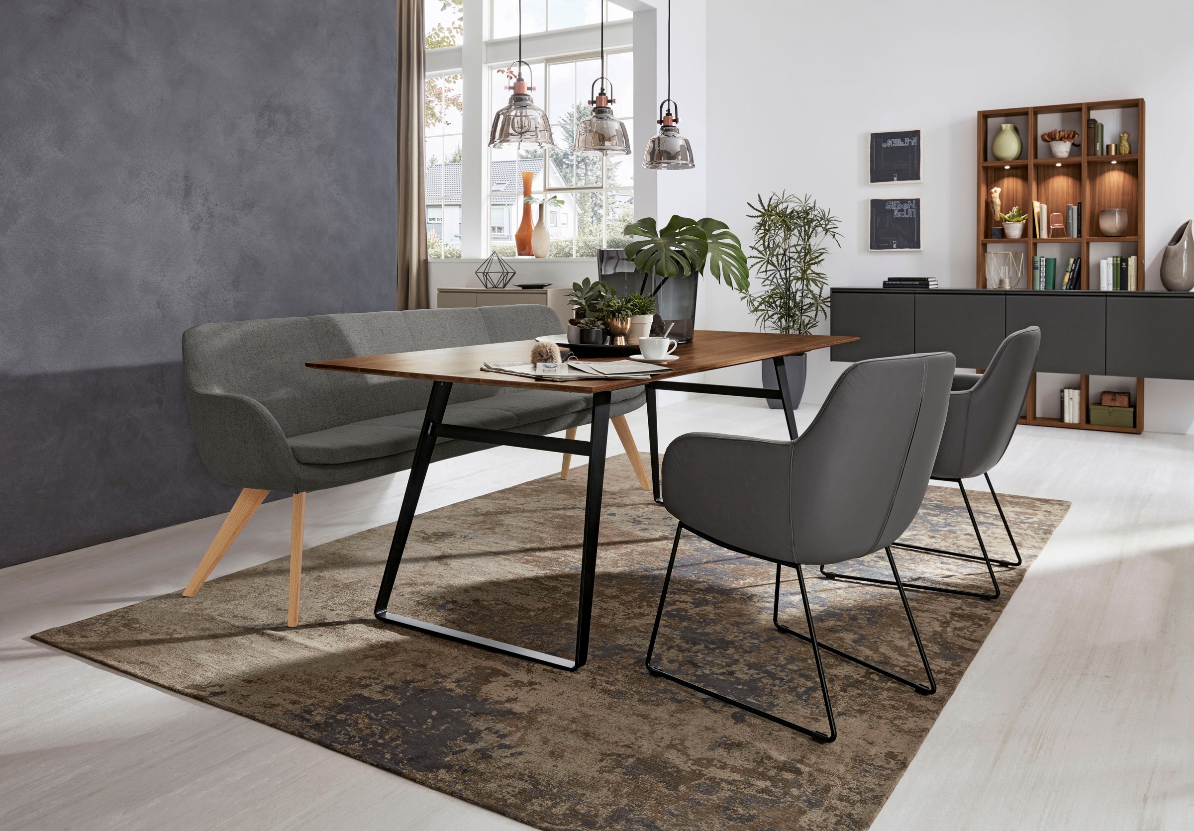 Musterring Essbank »Tavia« Stativgestell aus Eiche bianco massiv, Breite 18 günstig online kaufen