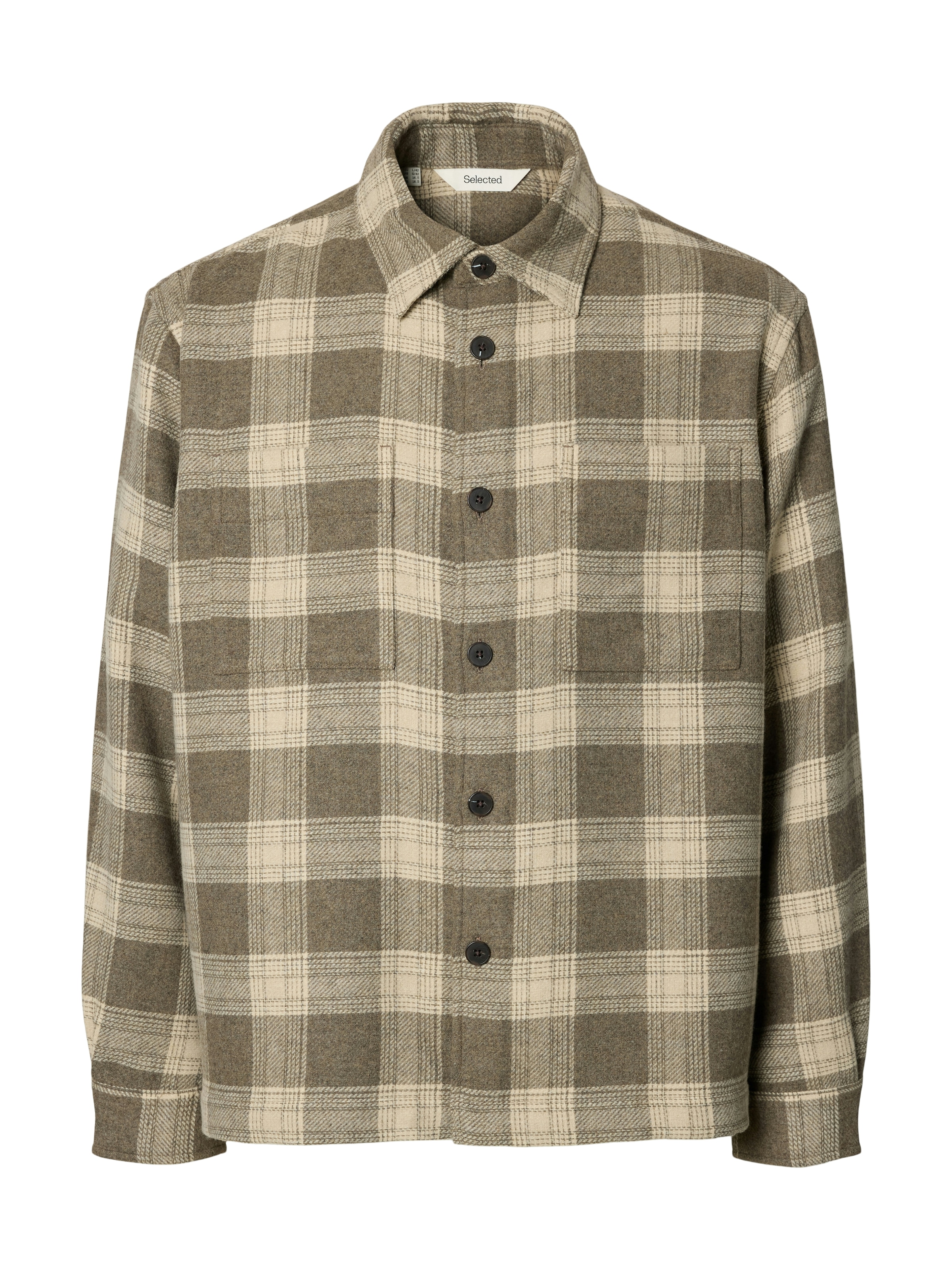 SELECTED Langarmhemd »SLMOLE PABLO WOOL BLEND OVERSHIRT NOOS« Materialmix, regular fit