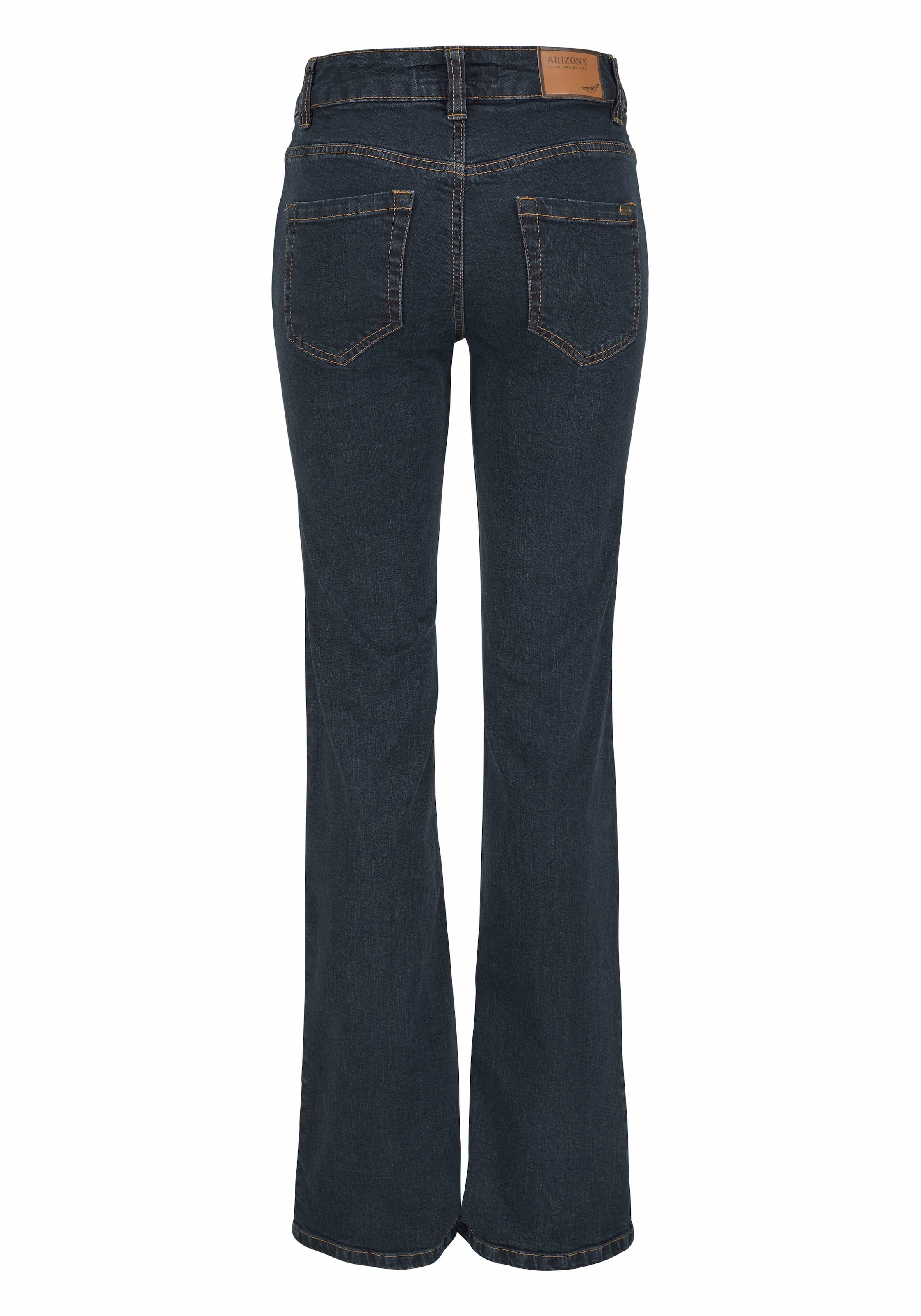 Arizona Bootcut-Jeans »Bund mit seitlichem Gummizugeinsatz«, High Waist