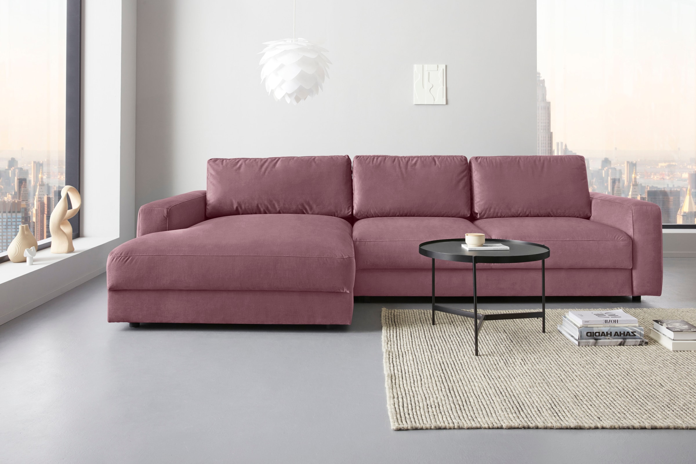 Places of Style Ecksofa "Bloomfield, L-Form", extra tiefe Sitzfläche, wahlw günstig online kaufen