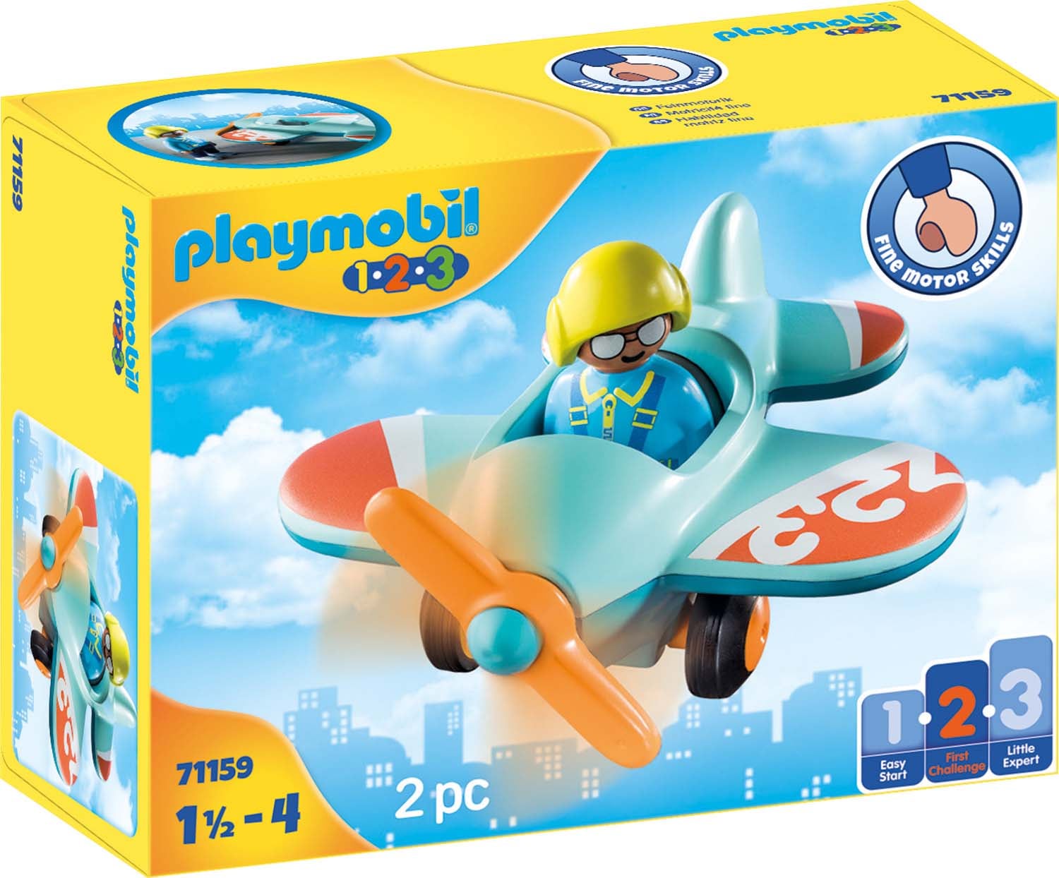 Playmobil® Konstruktions-Spielset »Flugzeug (71159), Playmobil 1-2-3«, (2 St.), Made in Europe