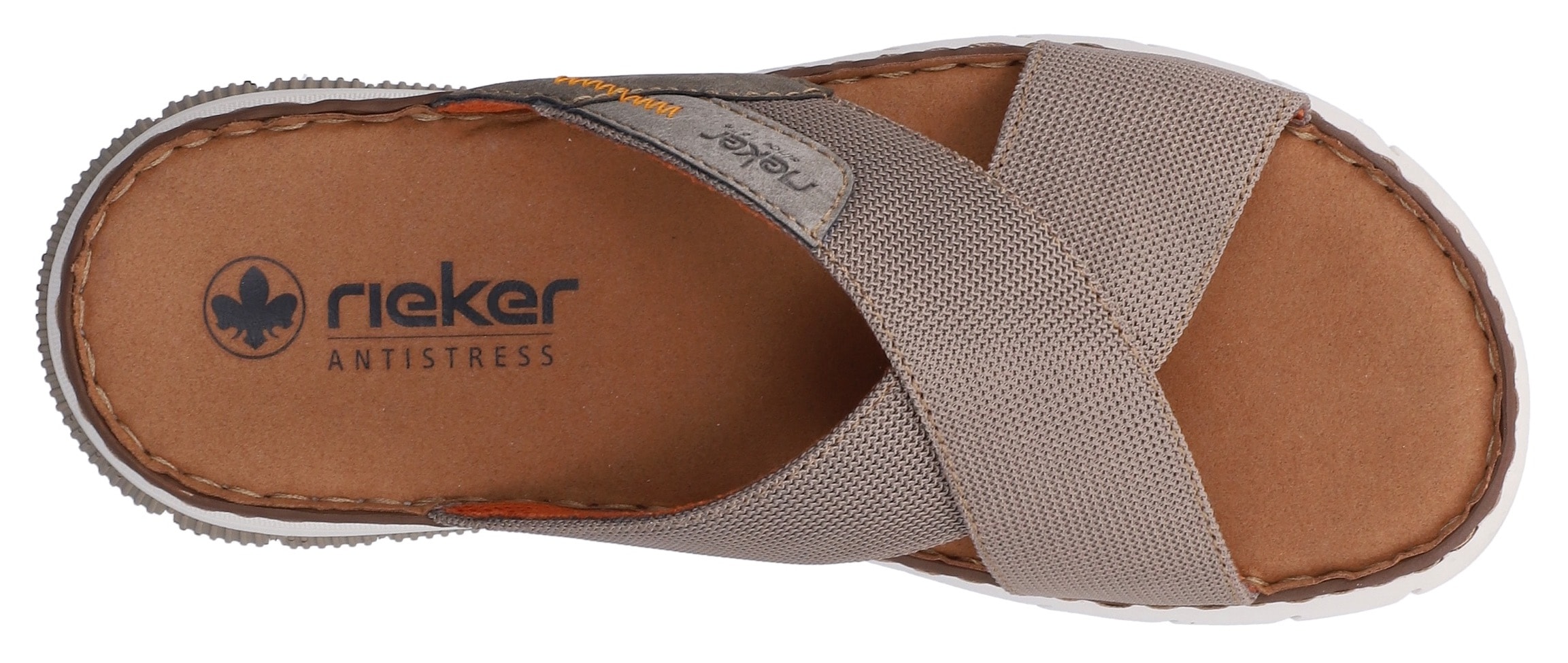 Rieker Pantolette  Sommerschuh, Strandschuh, Urlaubsschuh mit Kreuzbandage