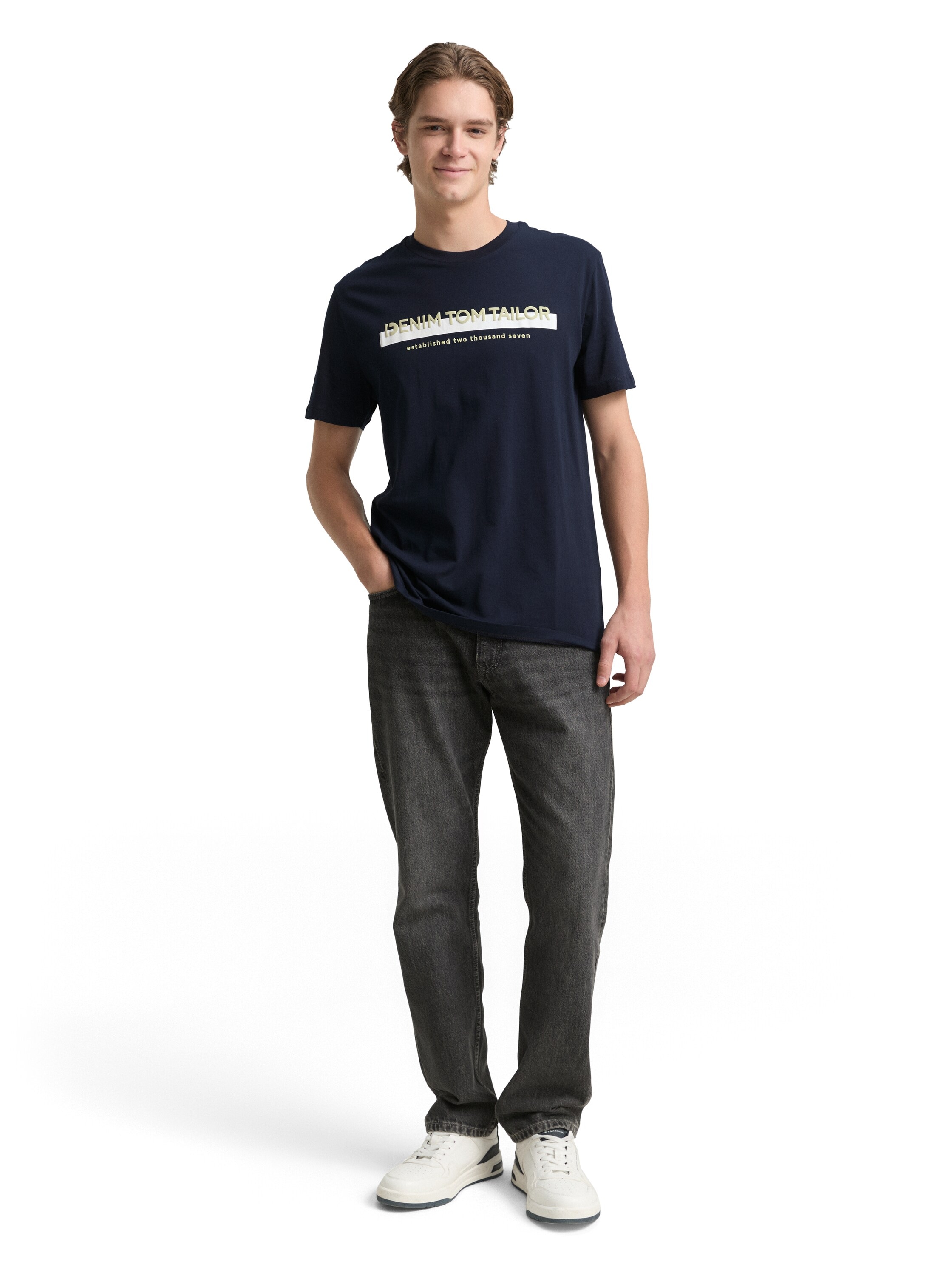 TOM TAILOR Denim T-Shirt mit Logofrontprint