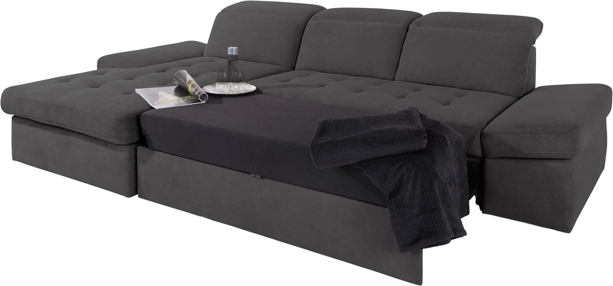 sit&more Ecksofa »Stardust L-Form«, wahlweise mit Bettfunktion und Bettkasten