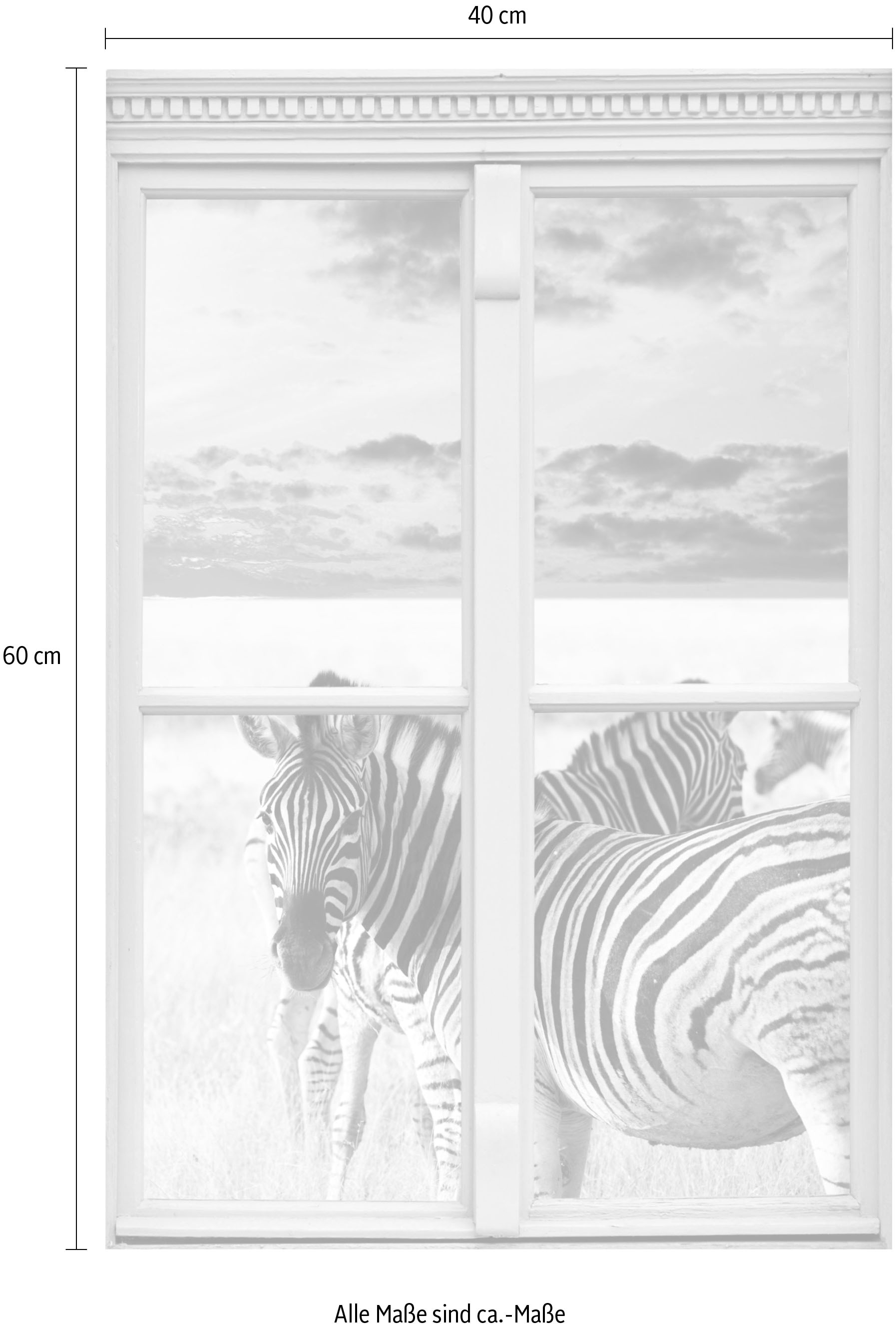 queence Wandsticker »Zebras«, Wandsticker, Wandbild, selbstklebend, 3D, Fenster