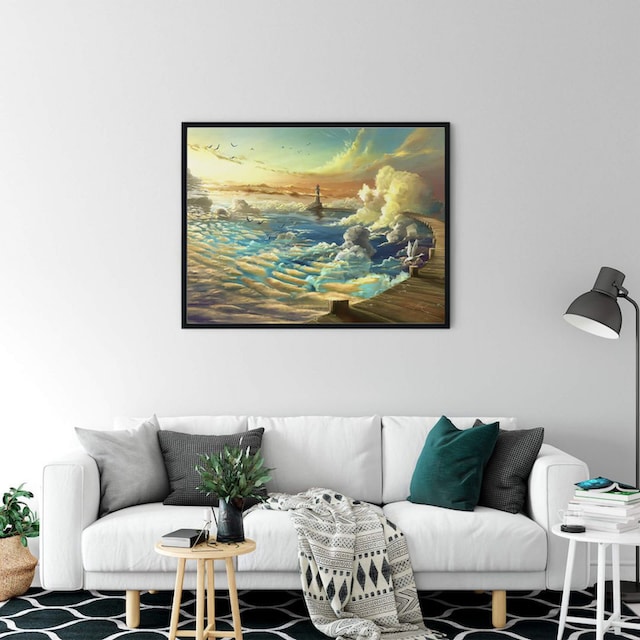 Wall-Art Poster »Surrealismus Bild Ufer des Himmels«, Schriftzug, (1 St.),  Poster, Wandbild, Bild, Wandposter online kaufen