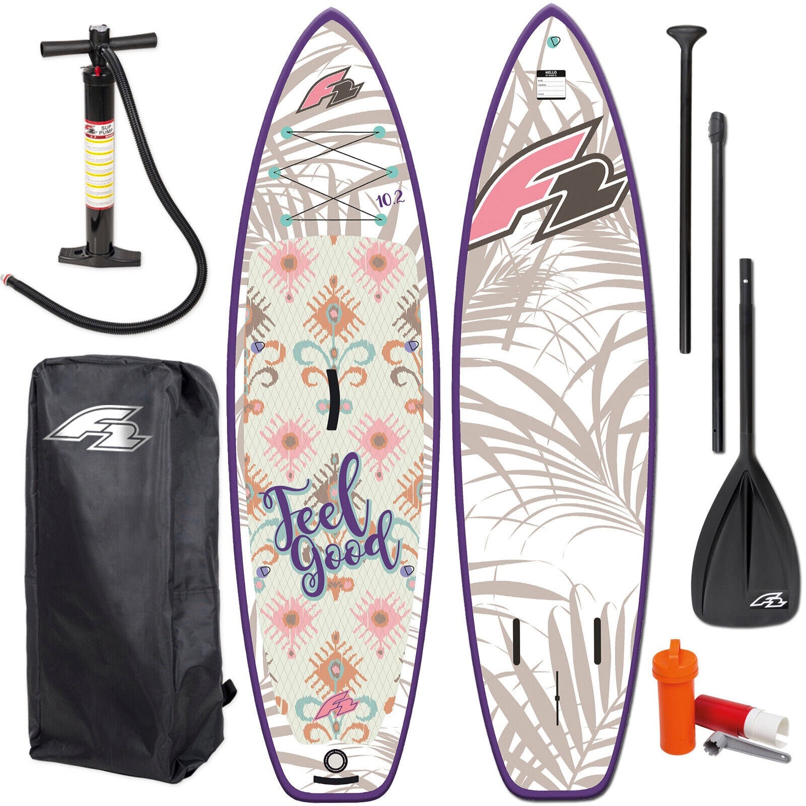 SUP-Board »Feelgood 10,2 woman rosé«, (Packung, 5 tlg.)