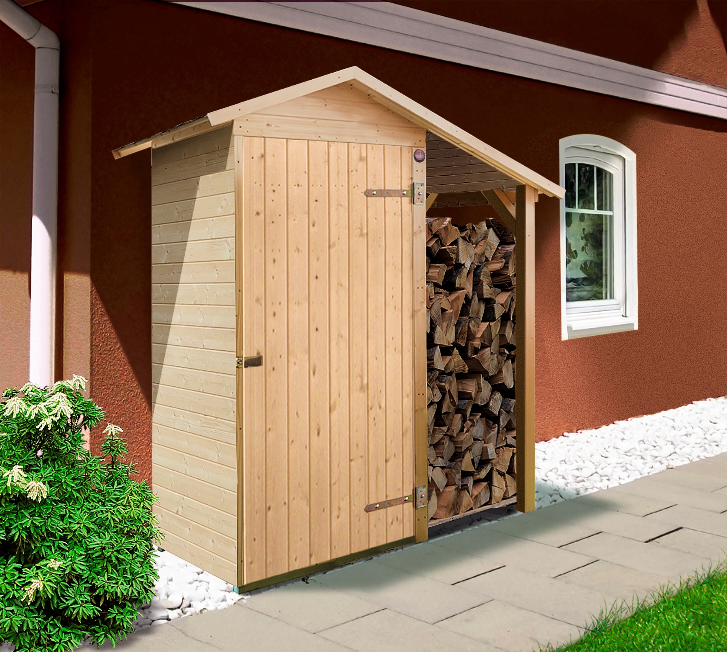 weka Garten-Geräteschrank »Gr. 1«, BxTxH: 142x85x196 cm, mit Schleppdach
