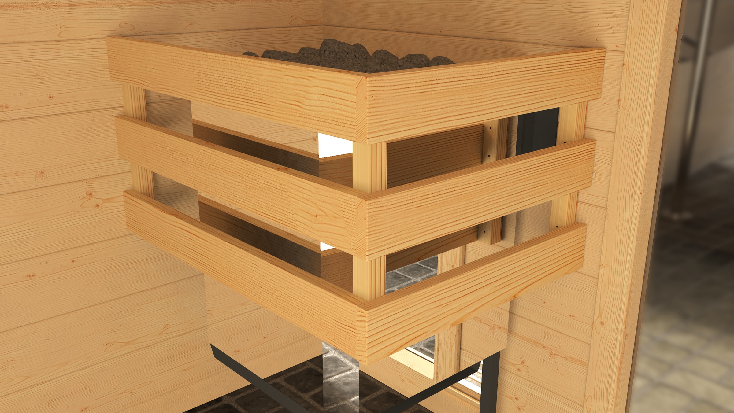 weka Sauna »Massivholz-Elementsauna LAUK« Blockbohlen, vorgefertigte Elemente