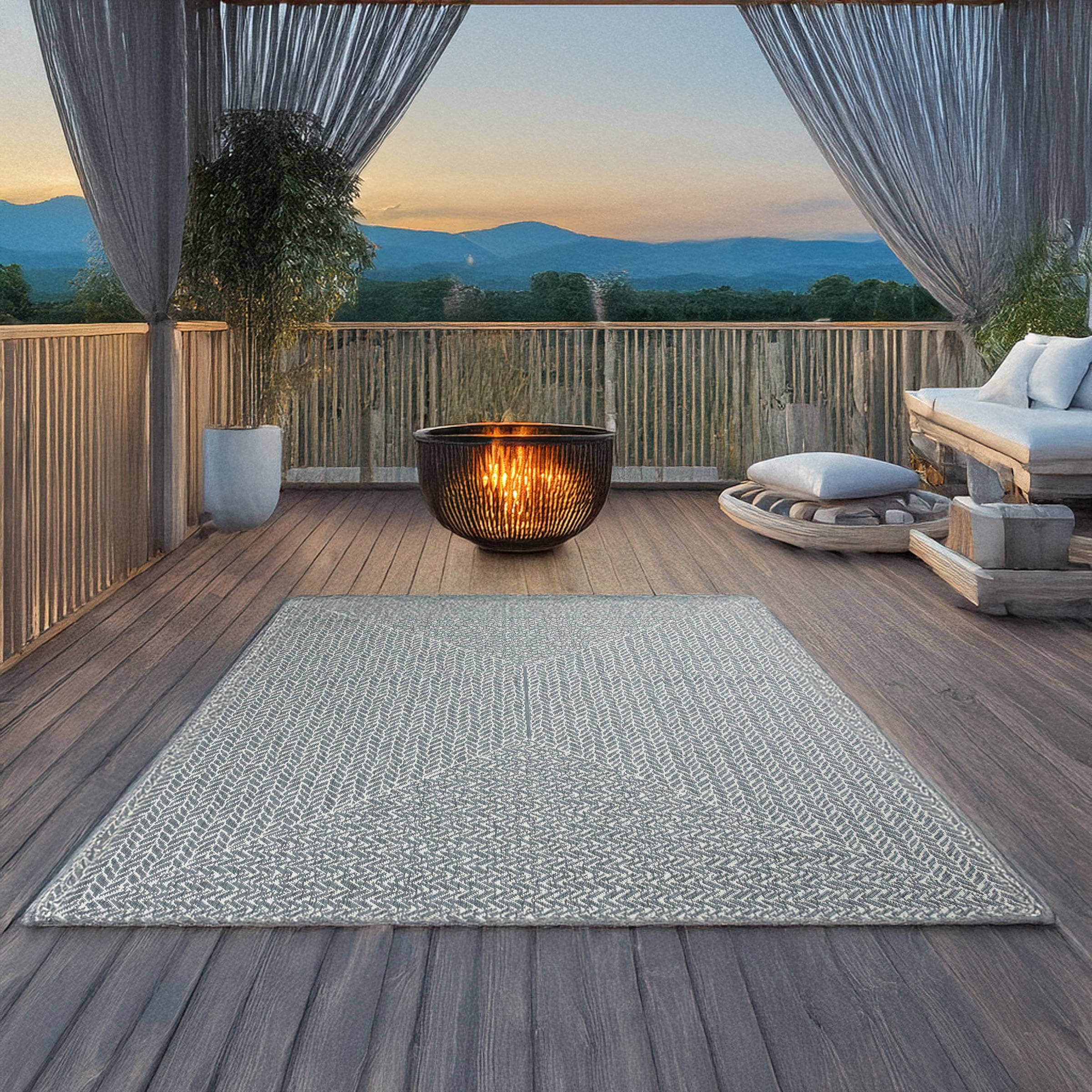 OTTO home Teppich »Matts in Strick-Optik auch für Balkon und Terrasse«, rec günstig online kaufen
