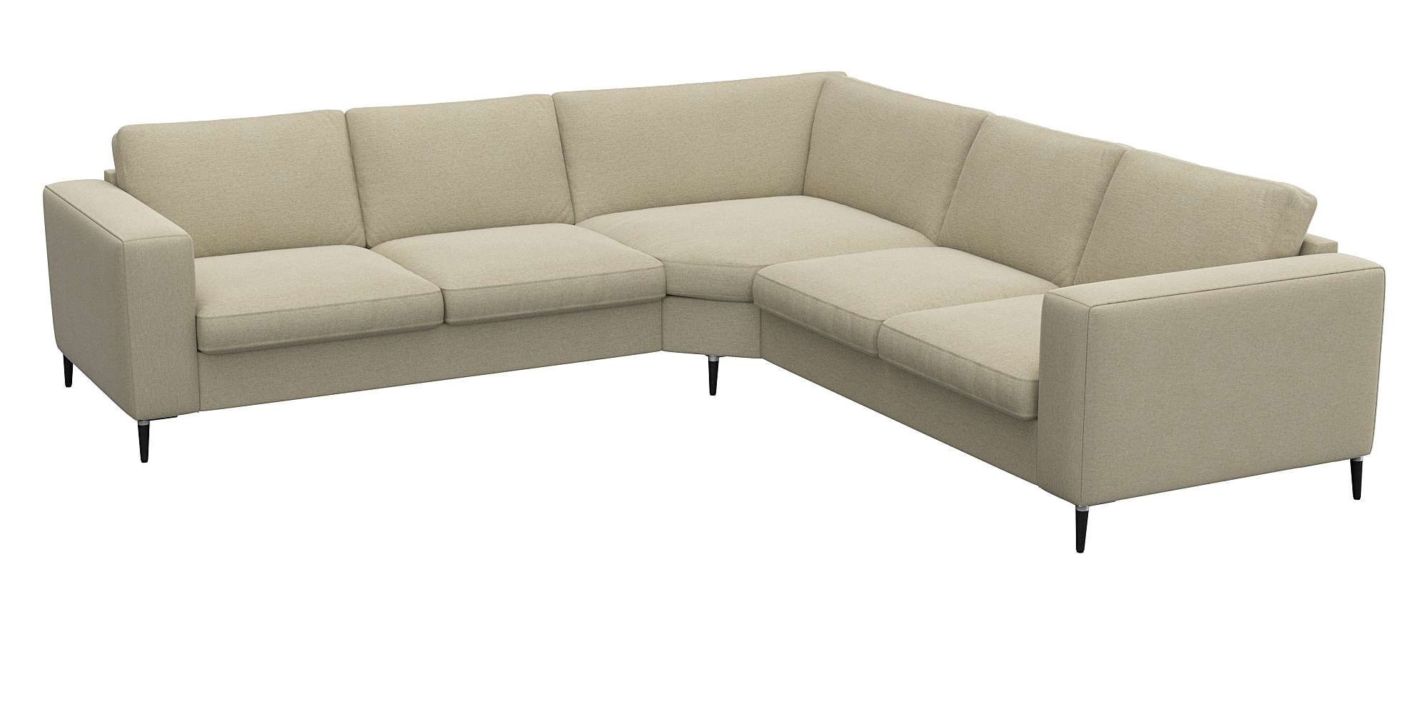 FLEXLUX Ecksofa »Fiore, L-Form, bequem und komfortabel durch hochwertigem Sitzaufbau«, schmale Armlehnen, Kaltschaum, Füße Alu+schwarz