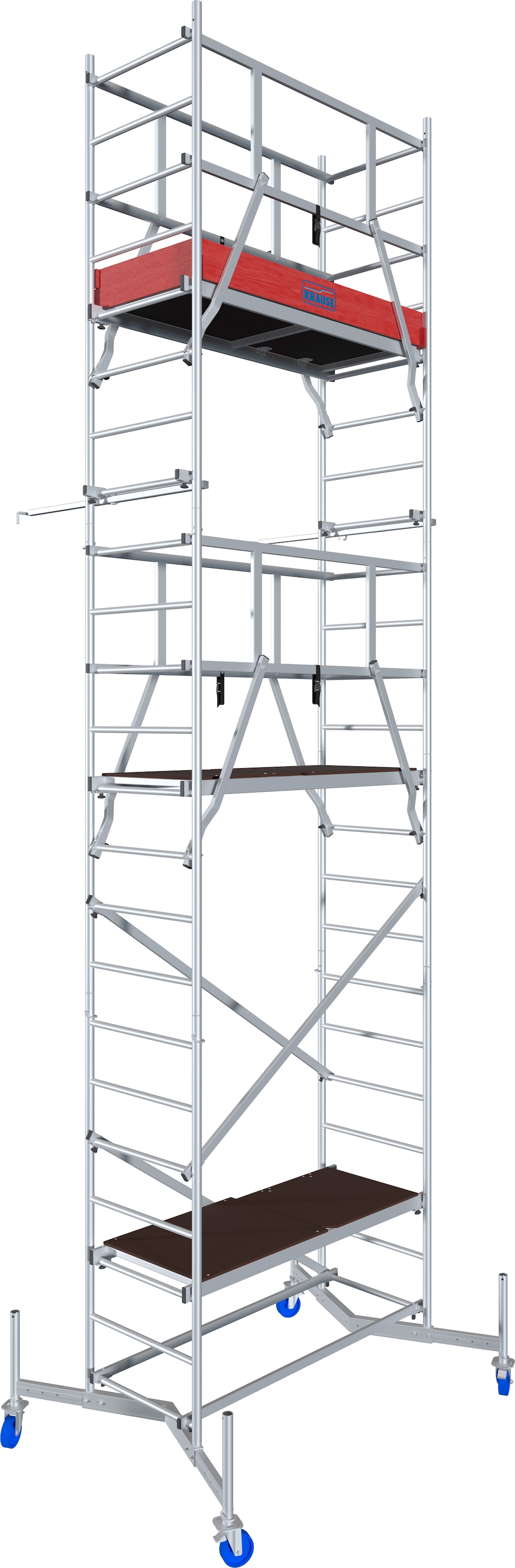 KRAUSE Arbeitsgerüst »ClimTec System«, Komplettgerüst, inkl. 1 Aufstockung, 2 Aufstockung und Fahrrollensatz