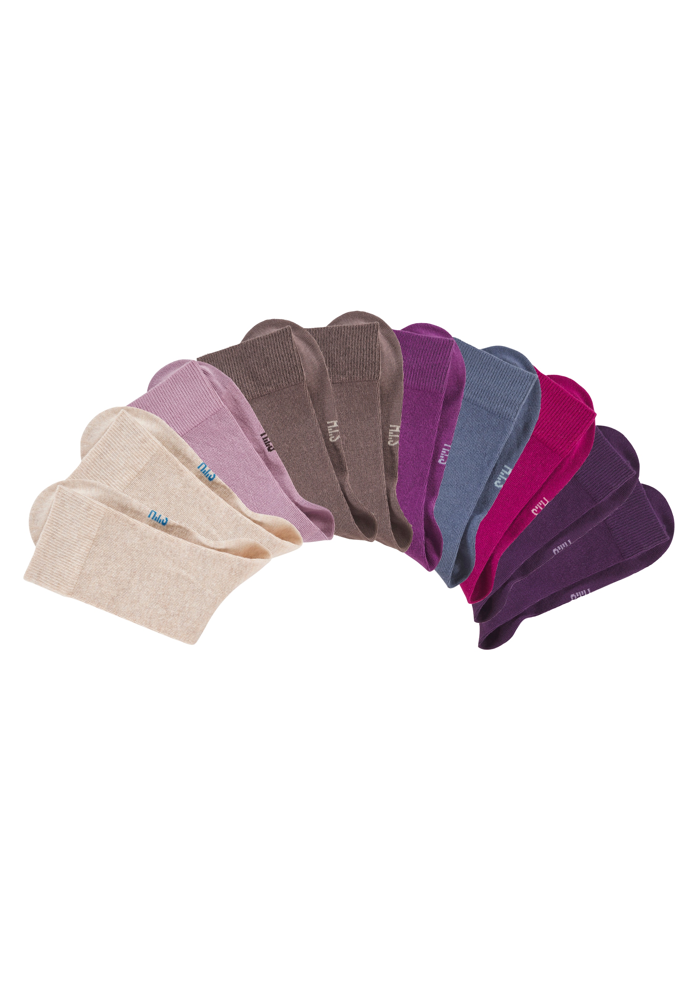 H.I.S Freizeitsocken »Damen und Herren Atmungsaktiver Baumwollanteil; Business, Basic« Packung, 10 Stk. tlg. mit weichen Rippbündchen