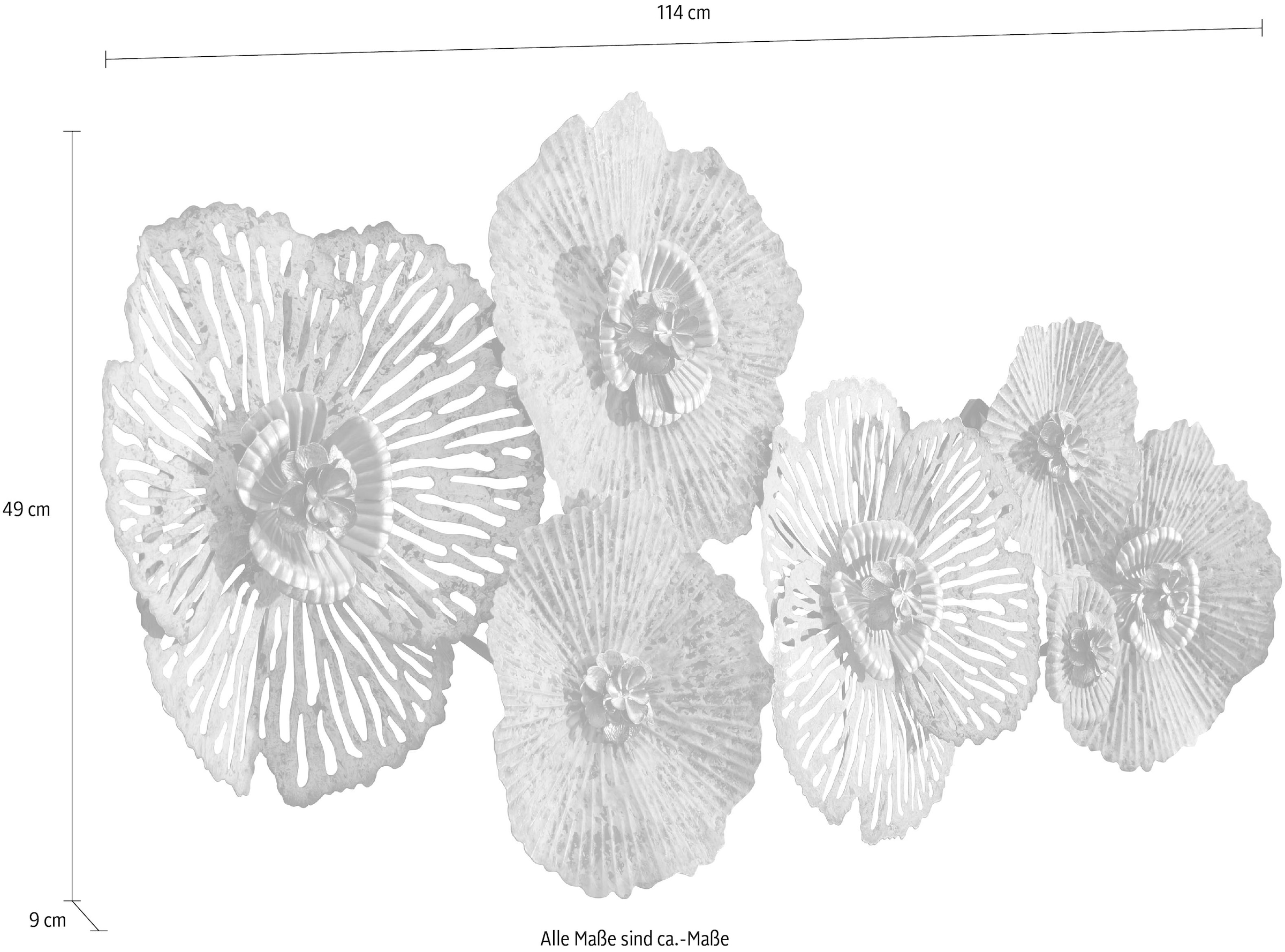 7 Rechnung Blüten Metall, kaufen Wanddekoobjekt aus bestehend Wanddeko, auf aus »Blüten«, affaire Home