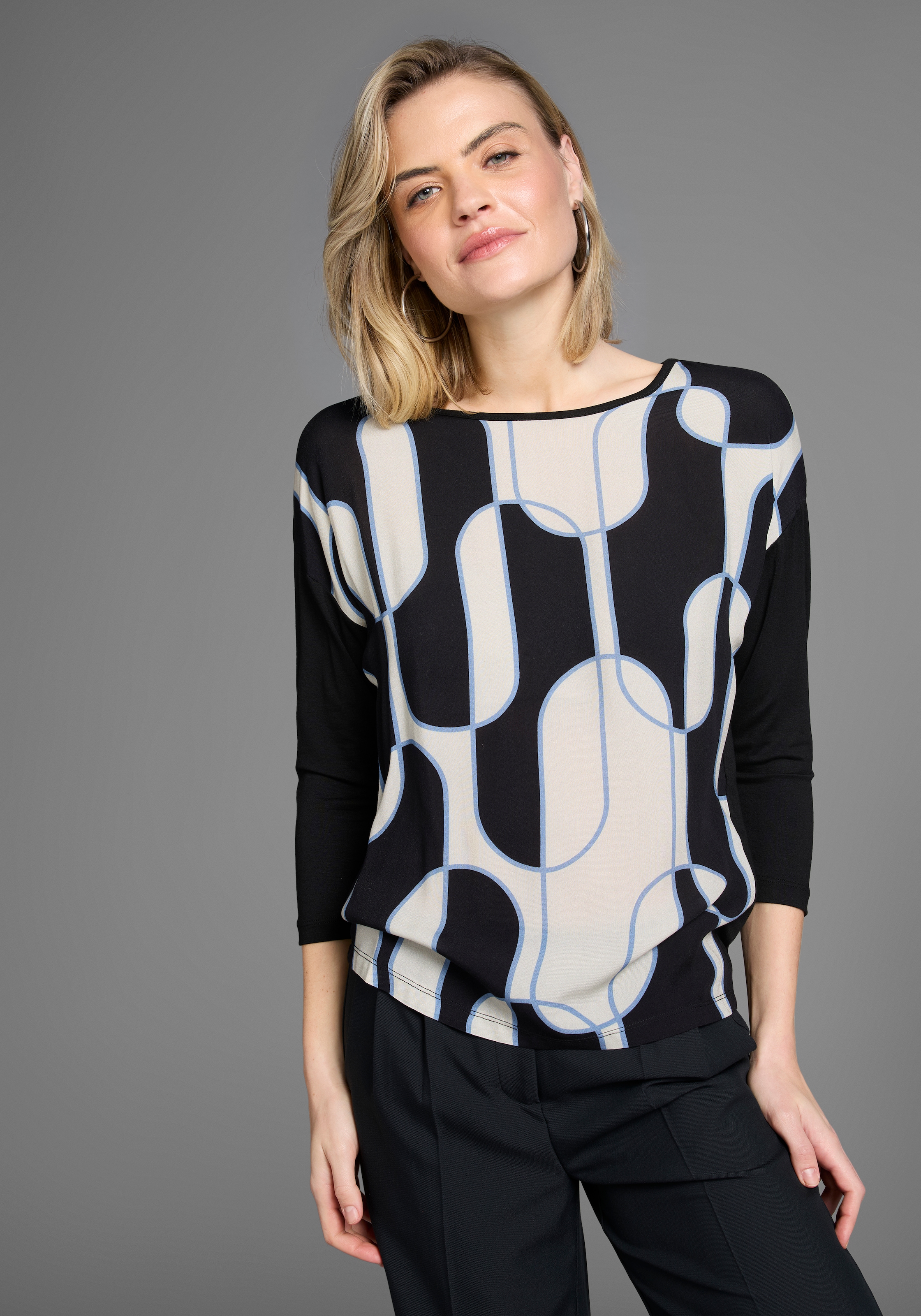Laura Scott Shirtbluse, mit Grafik-Print im Materialmix - NEUE KOLLEKTION
