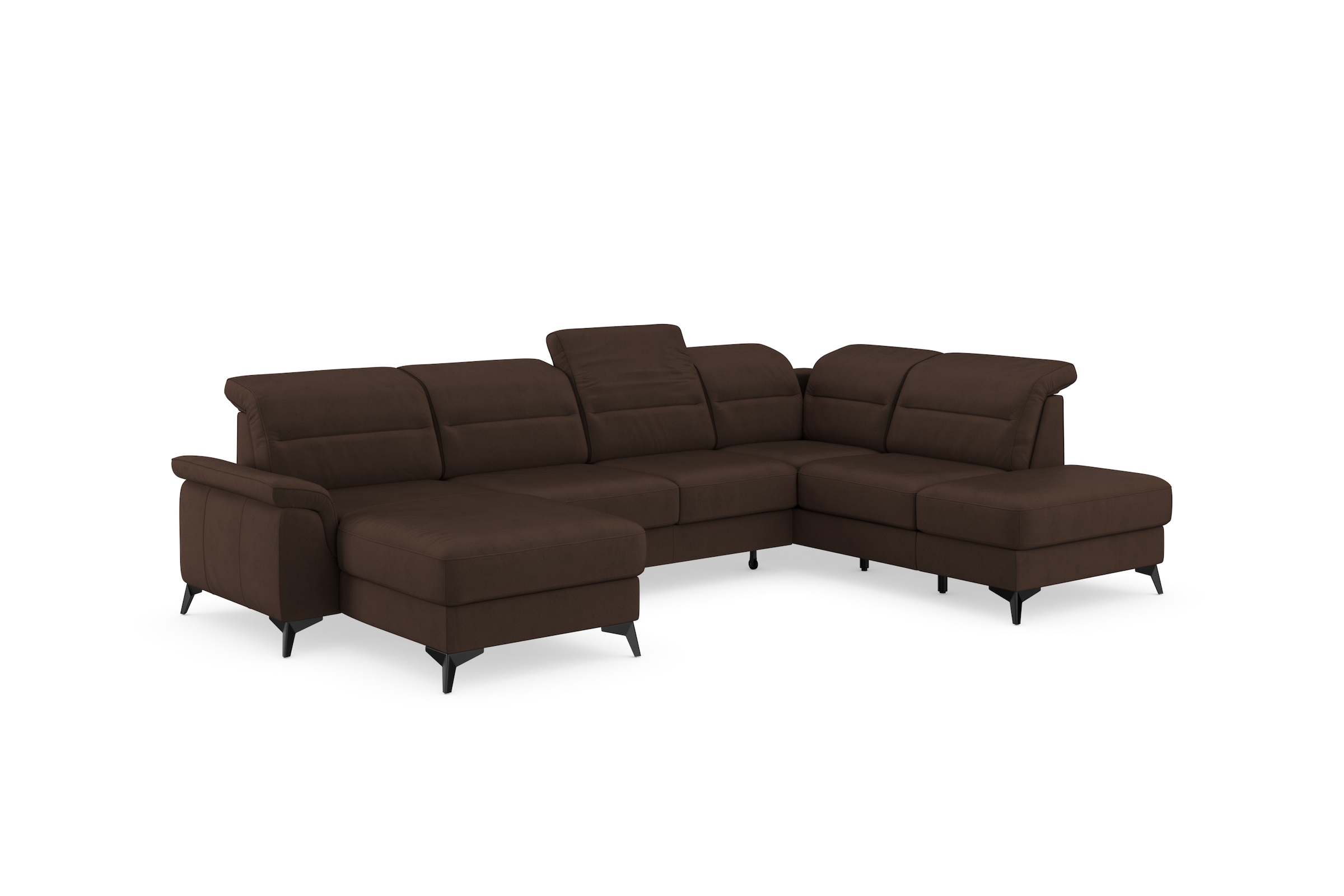 sit&more Wohnlandschaft »Sinatra U-Form«, optional mit Kopfteilverstellung und Armteilfunktion, Metallfüße