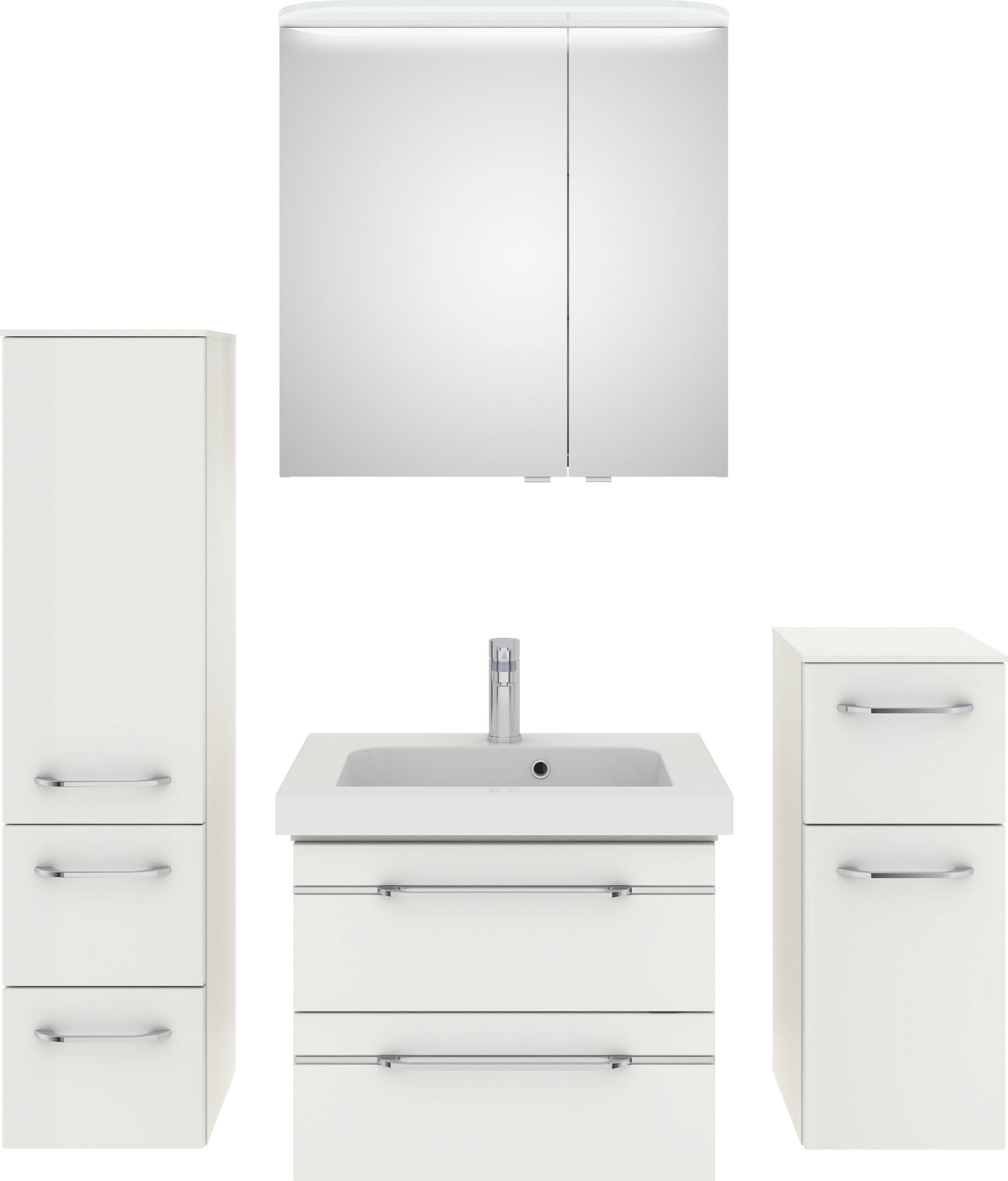 Saphir Badmöbel-Set »Balto Sprint 4-teilig, Mineralmarmor-Waschtisch mit LE günstig online kaufen