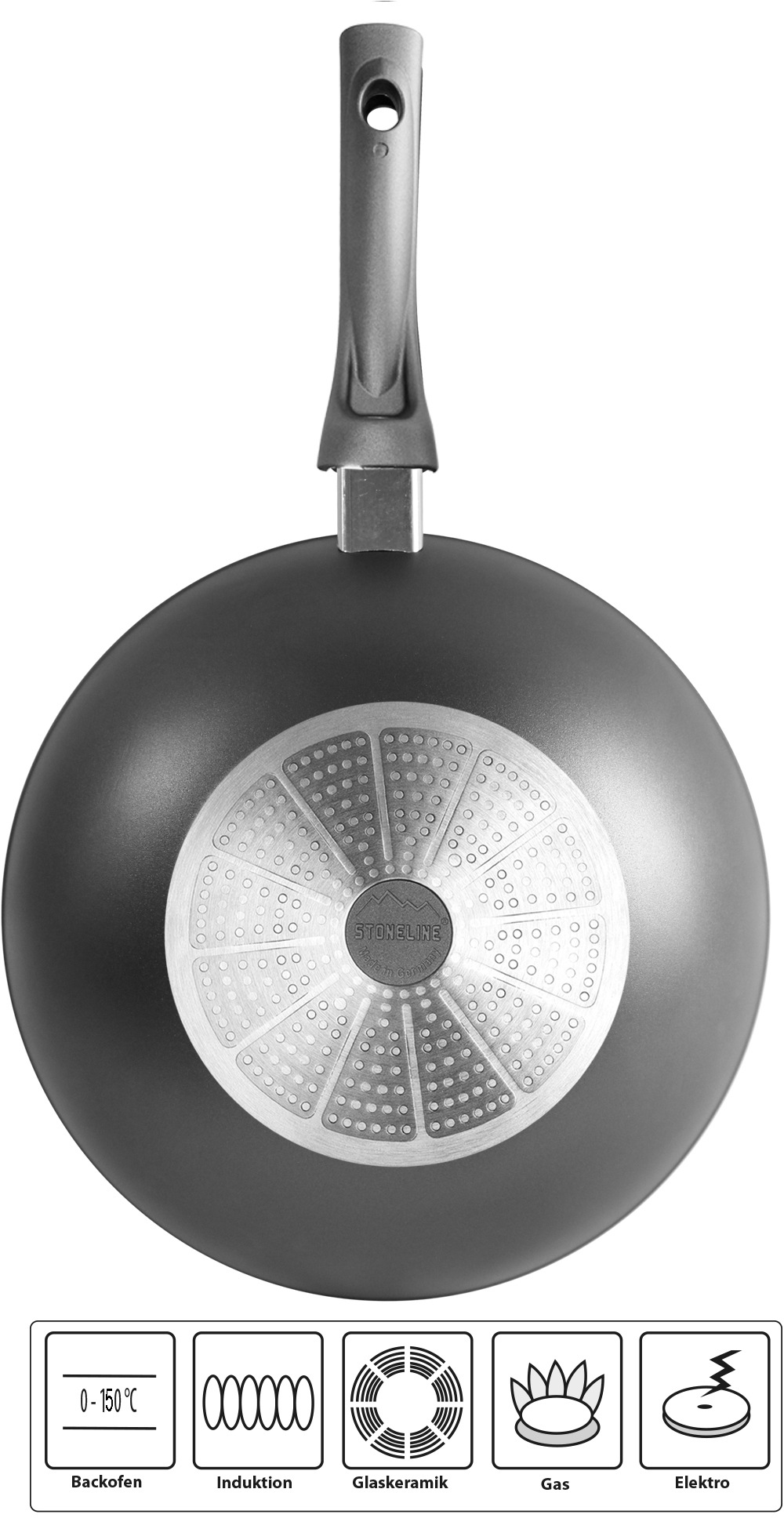 STONELINE Wok Aluminium 1 Stk. tlg. Ø 30 cm, STONELINE®- Keramikbeschichtun günstig online kaufen