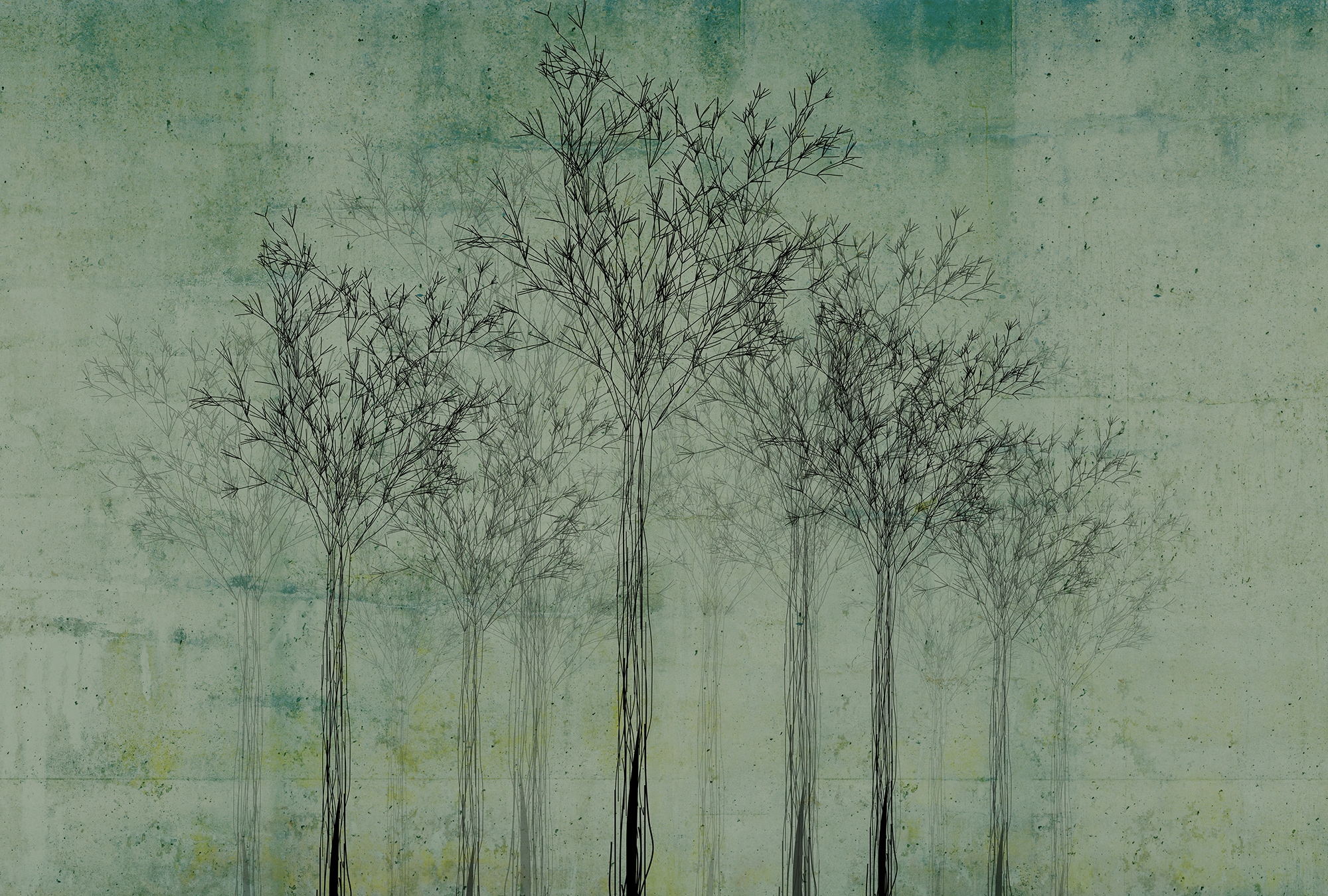 Architects Paper Fototapete »Atelier 47 Trees Artwork 2« Wald glatt Vlies, günstig online kaufen