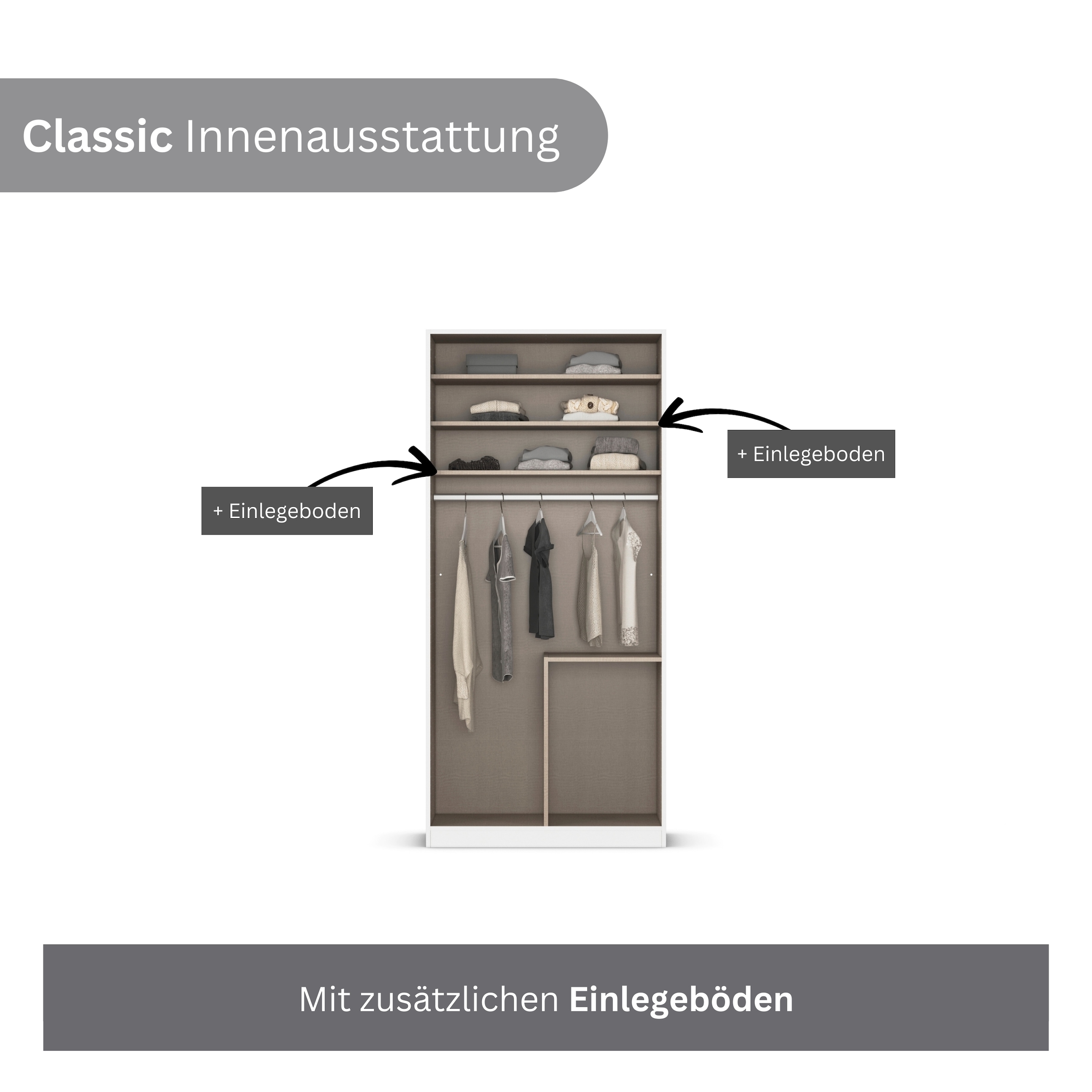 rauch Kleiderschrank »Drehtürenschrank Schrank Garderobe Wäscheschrank Schlafzimmer AVOLA«, (in 3 verschiedenen Ausstattungen BASIC/CLASSIC/PREMIUM), mit hochwertigen Stangengriffen aus Metall in Schwarz MADE IN GERMANY