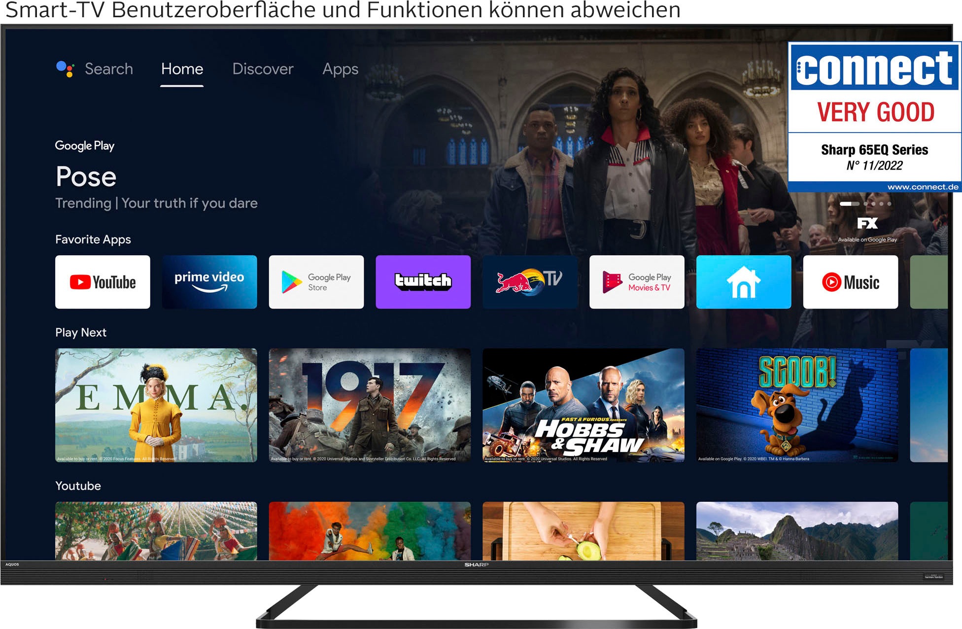 Sharp LED-Fernseher »4T-C55EQ_«, 4K Ultra HD, Smart-TV-Android TV