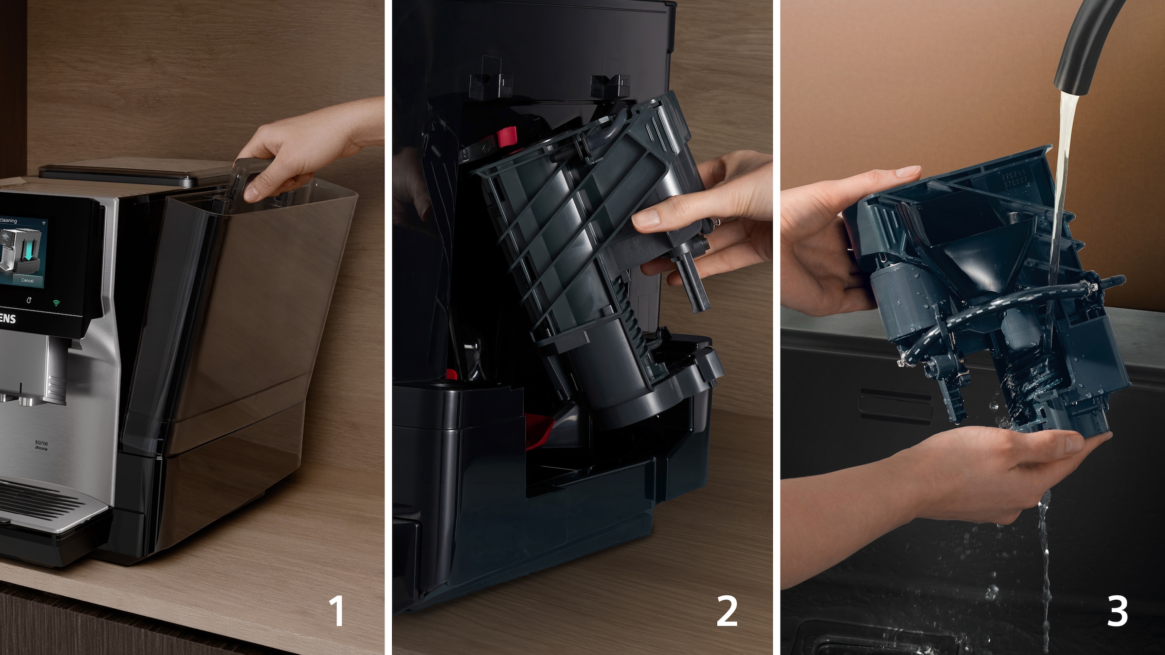 SIEMENS Kaffeevollautomat »TQ727D03« farbiges Full-Touch-Display, Doppeltassenfunktion, sehr leise, schwarz