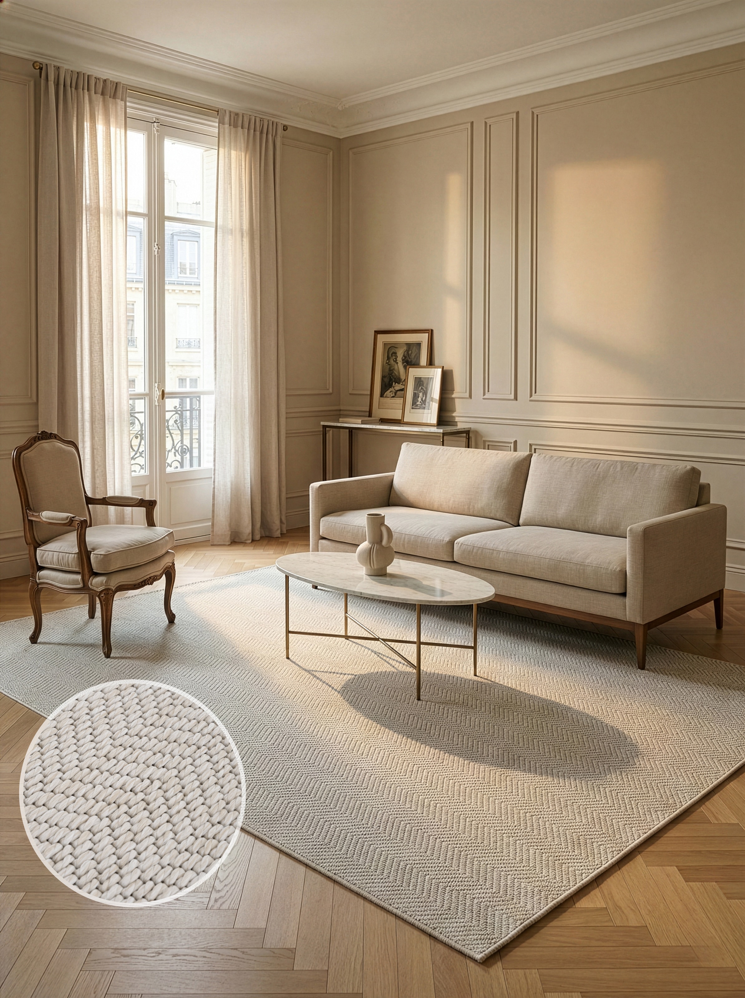 OTTO home Teppich »Nollan, In- und Outdoor geeignet, Balkon, Camping« rechteckig 8 mm Höhe Wetterfest & UV-beständig, Sisal-Optik, Esszimmer, Wohnzimmer