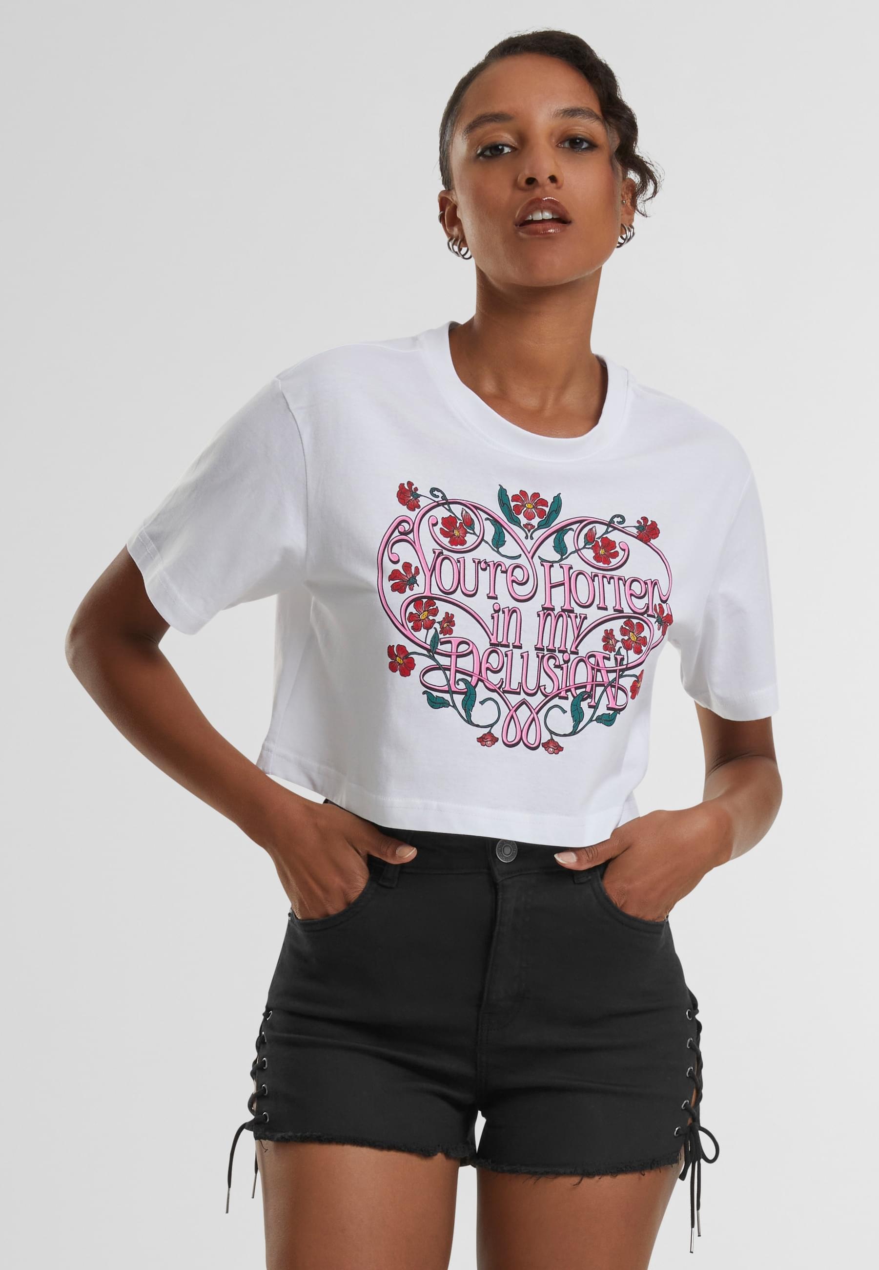 Miss Tee T-Shirt »Miss Tee Damen Hotter Delusion Ladies Short Overized Tee« 1 Stk.