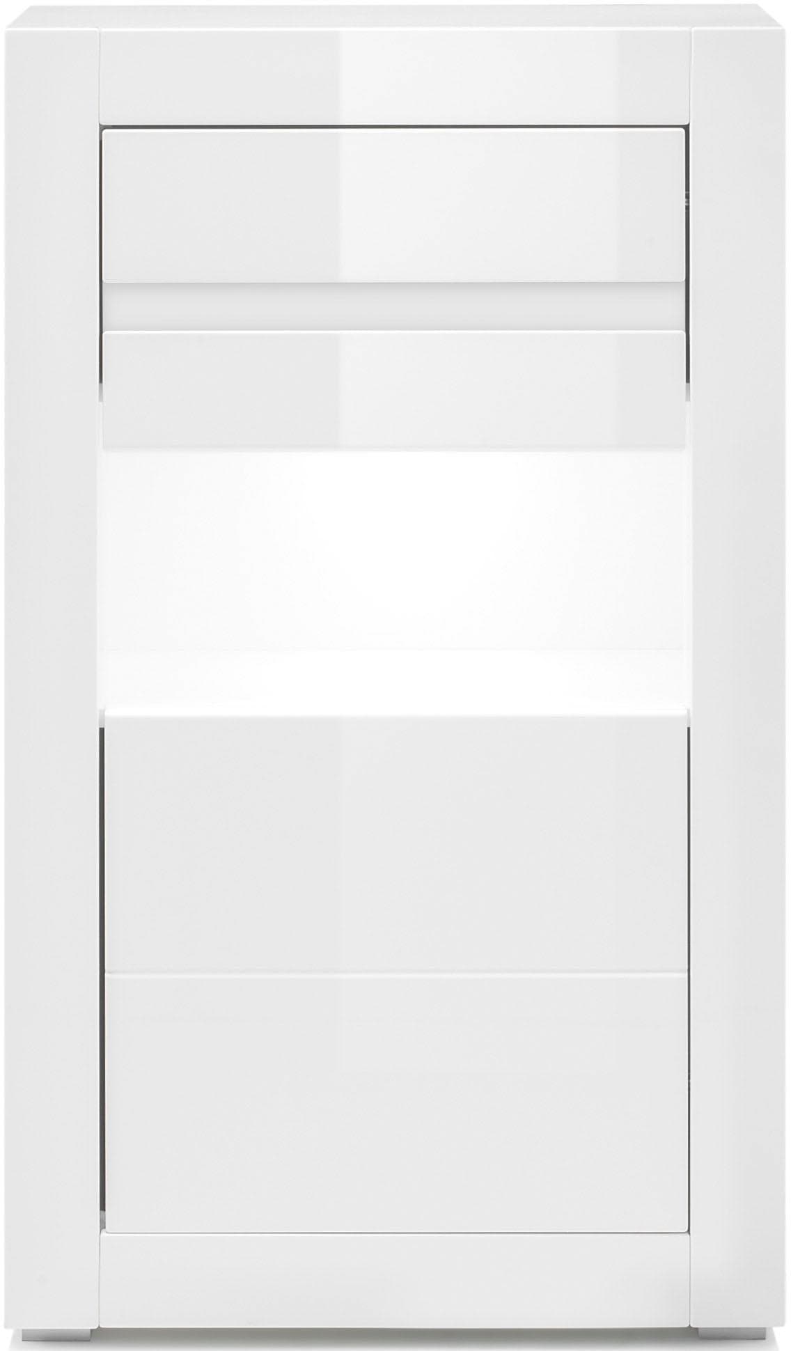 INOSIGN Vitrine »Carat«, Höhe 112 cm, Leisten angeliefert, 1 x grau, 1 x weiss