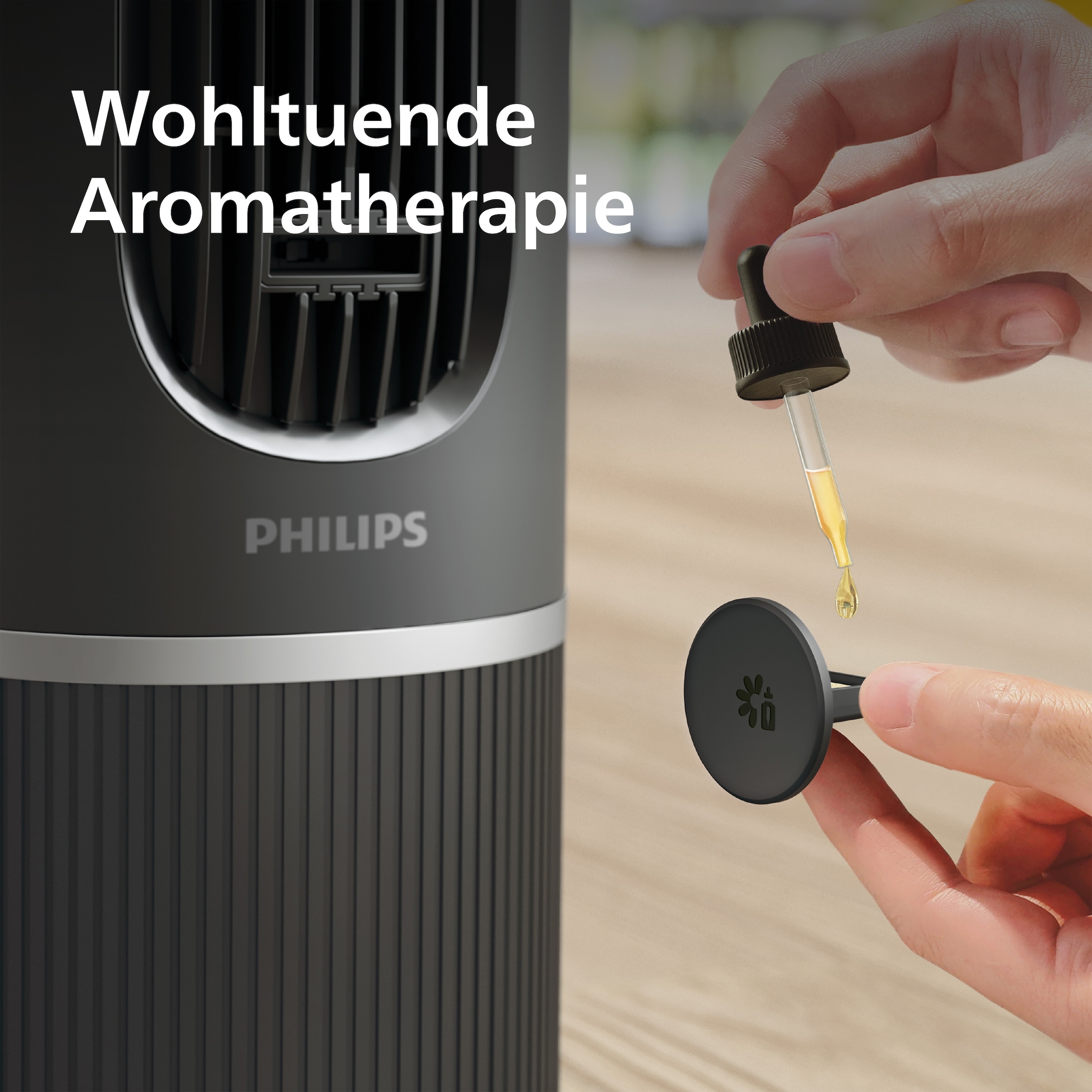 Philips Turmventilator »CX5550 Serie 5000 mit 5 Geschwindigkeiten u. Aromatherapie-Zusatz« Oszillierend, leise, mit Timer u. Fernbedienung
