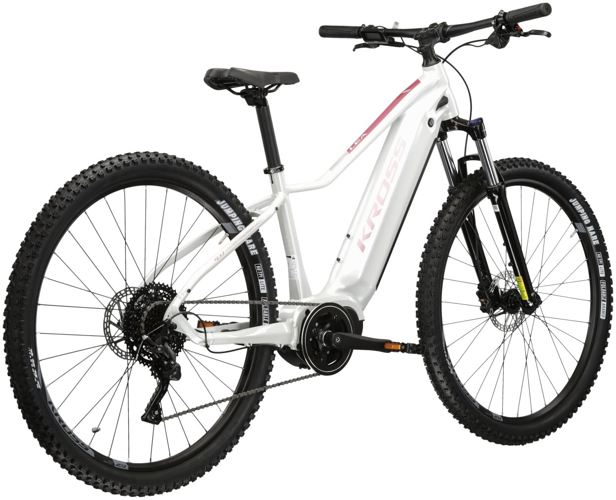 Kross E-Bike »E-MTB Lea Boost 4.0 29 Zoll weiß«, 9 Gang, microSHIFT, ADVENT M6195, Mittelmotor 250 W, Pedelec, Elektrofahrrad für Damen und Herren