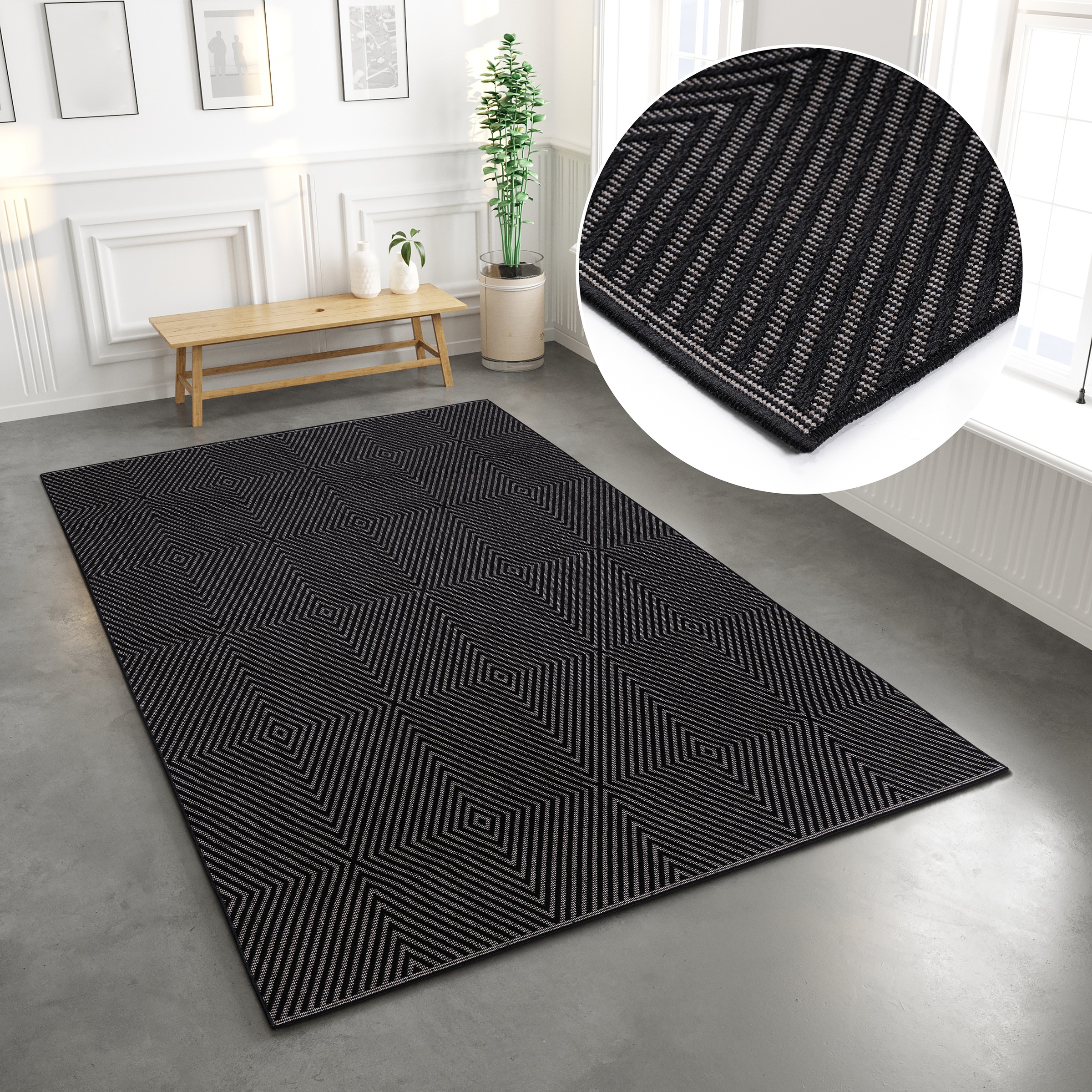 my home Teppich »Elsa, In- und Outdoor geeignet«, rechteckig, 3 mm Höhe, Si günstig online kaufen