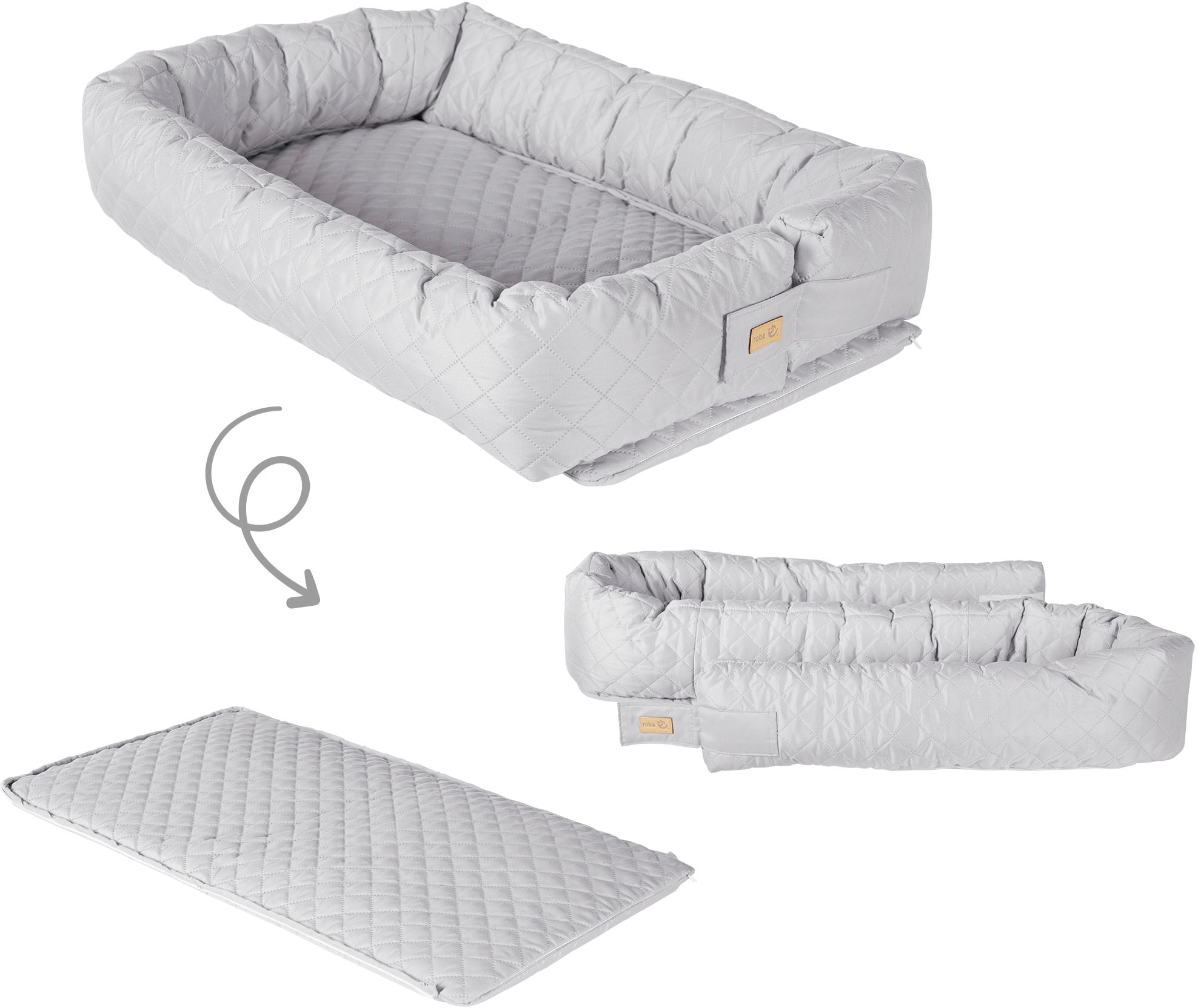 roba® Kuschelnest »Babyounge, roba Style, silbergrau«, 3in1