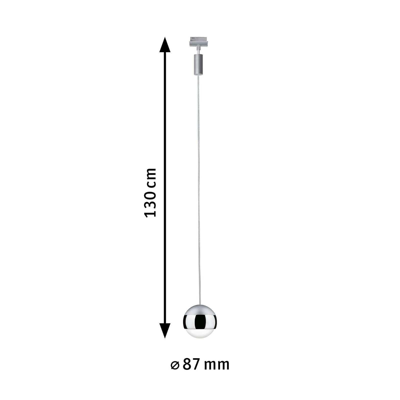 Paulmann Schienensystem-Leuchten »URail Pendel Capsule II 400lm 6,3W 2700K 230V Schwarz matt, Chrom«, dimmbar