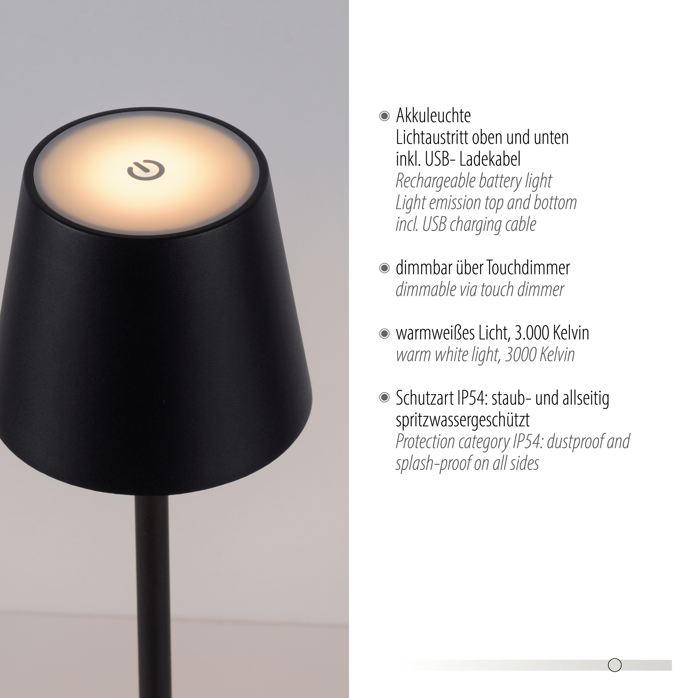 JUST LIGHT Stehlampe »EURIA«, 1 flammig, Leuchtmittel LED-Modul | LED fest integriert, Akkuleuchte