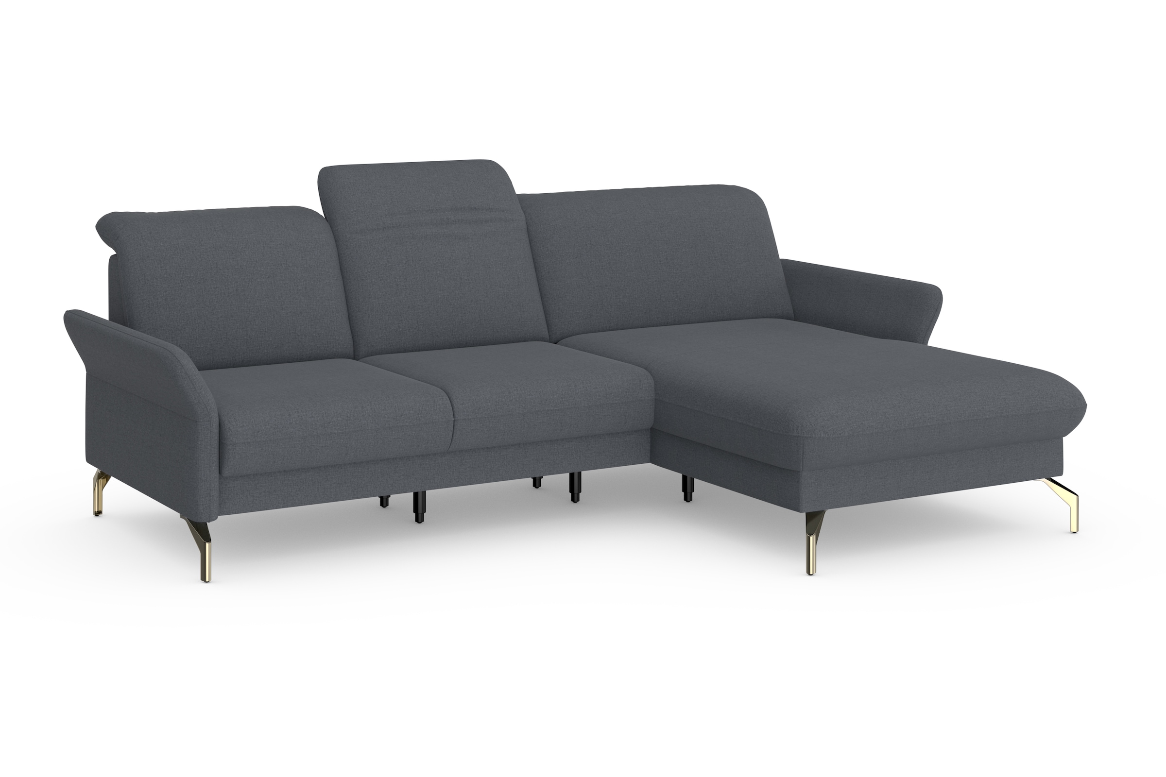 sit&more Ecksofa »Fashion L-Form«, wahlweise mit Kopfteilverstellung, Vorziehsitz, motorisch, Nickelfüße